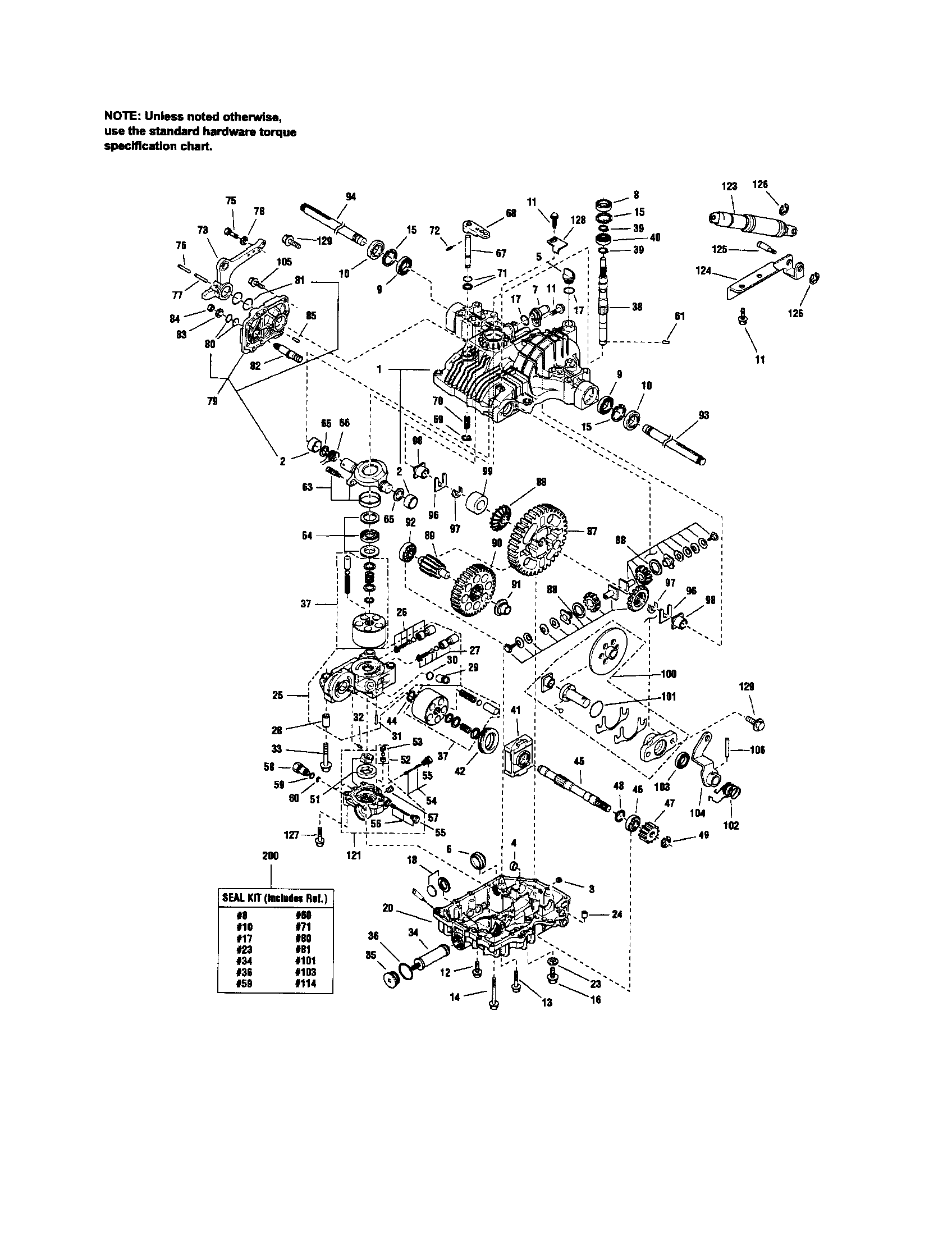MTD PGT9500 transmission-tuff torq k71e diagram