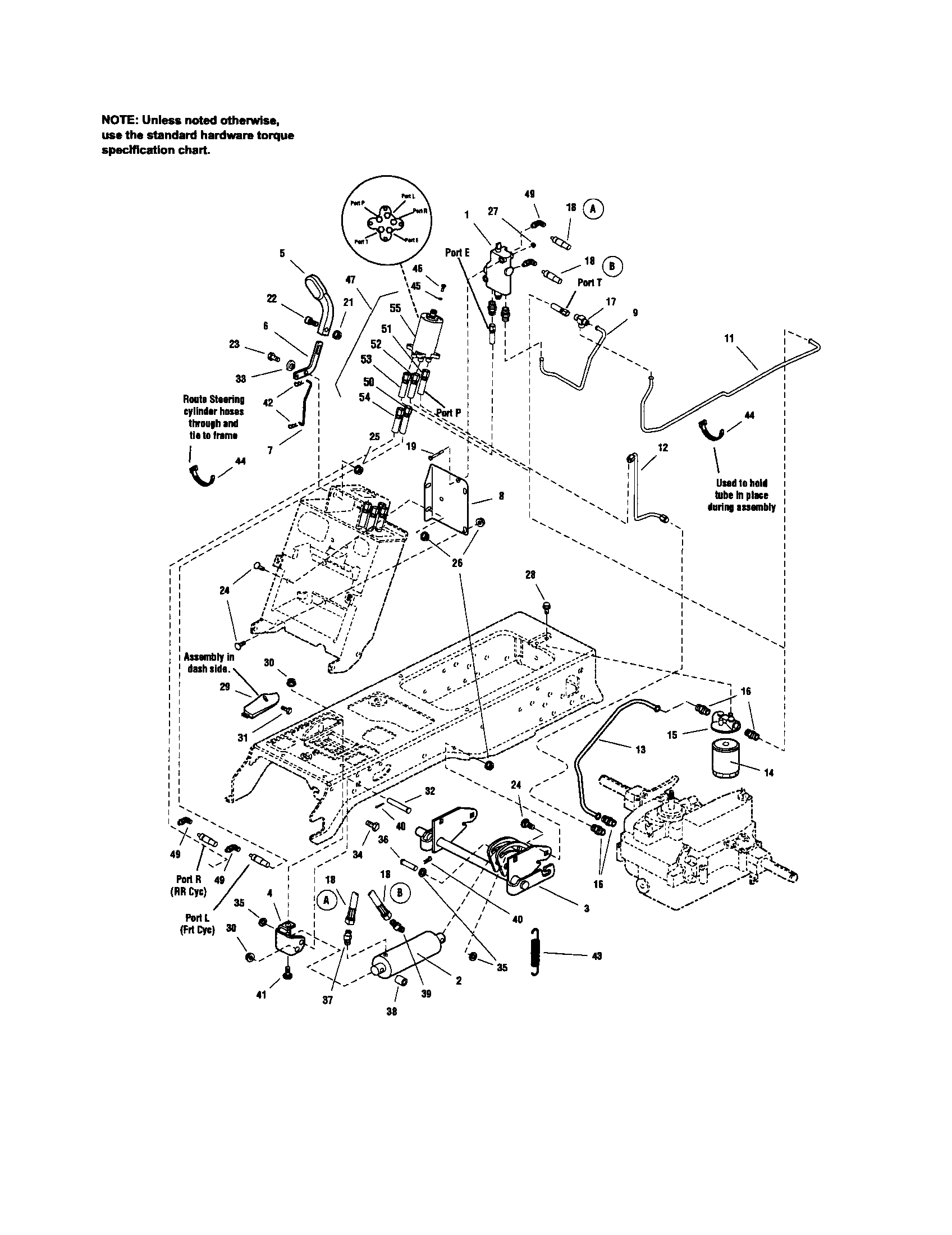 MTD PGT9500 hydraulic lift w/power steering diagram