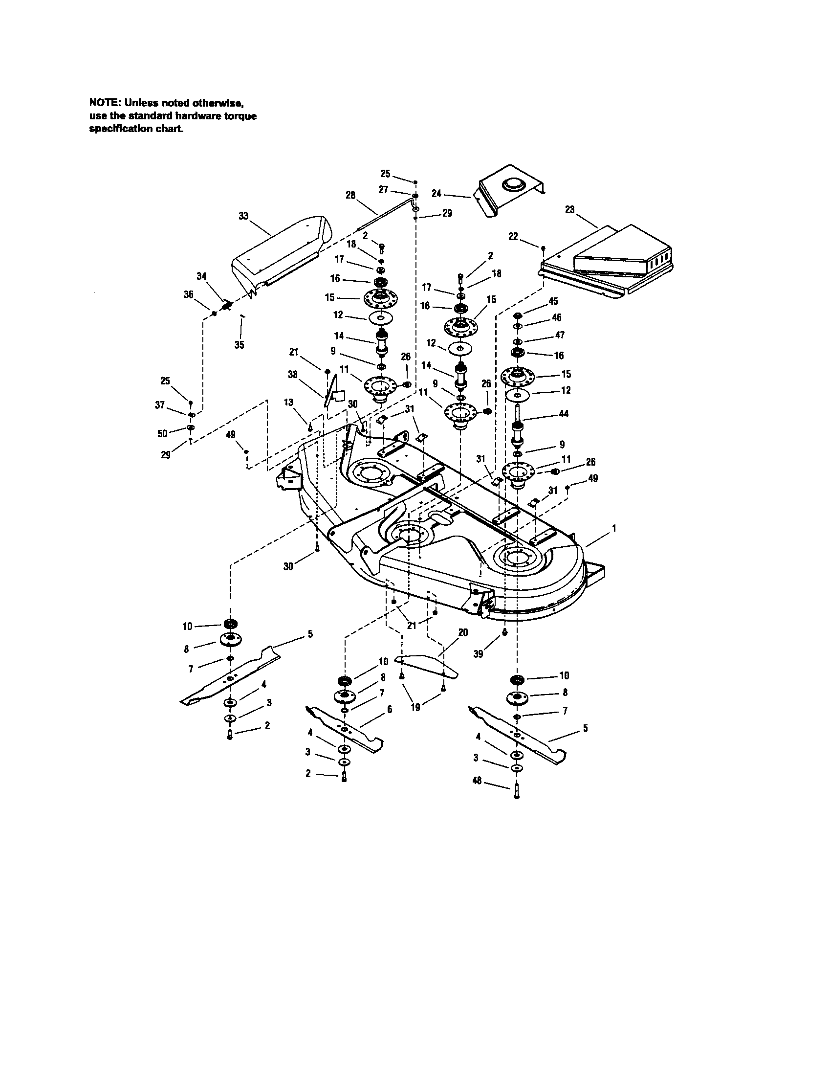 MTD PGT9500 54" deck-housing/arbor diagram