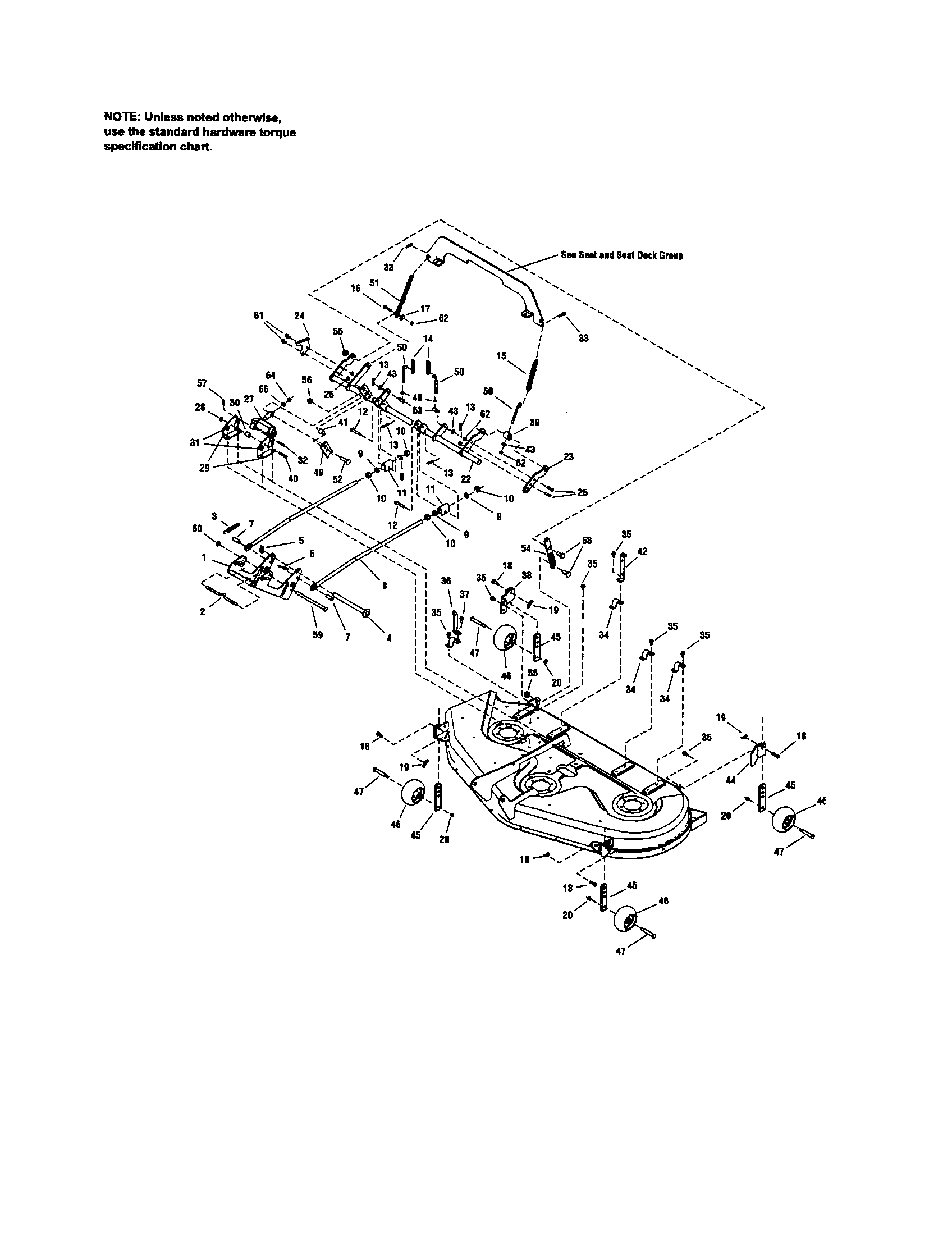 MTD PGT9500 54" deck-electric height adjust diagram