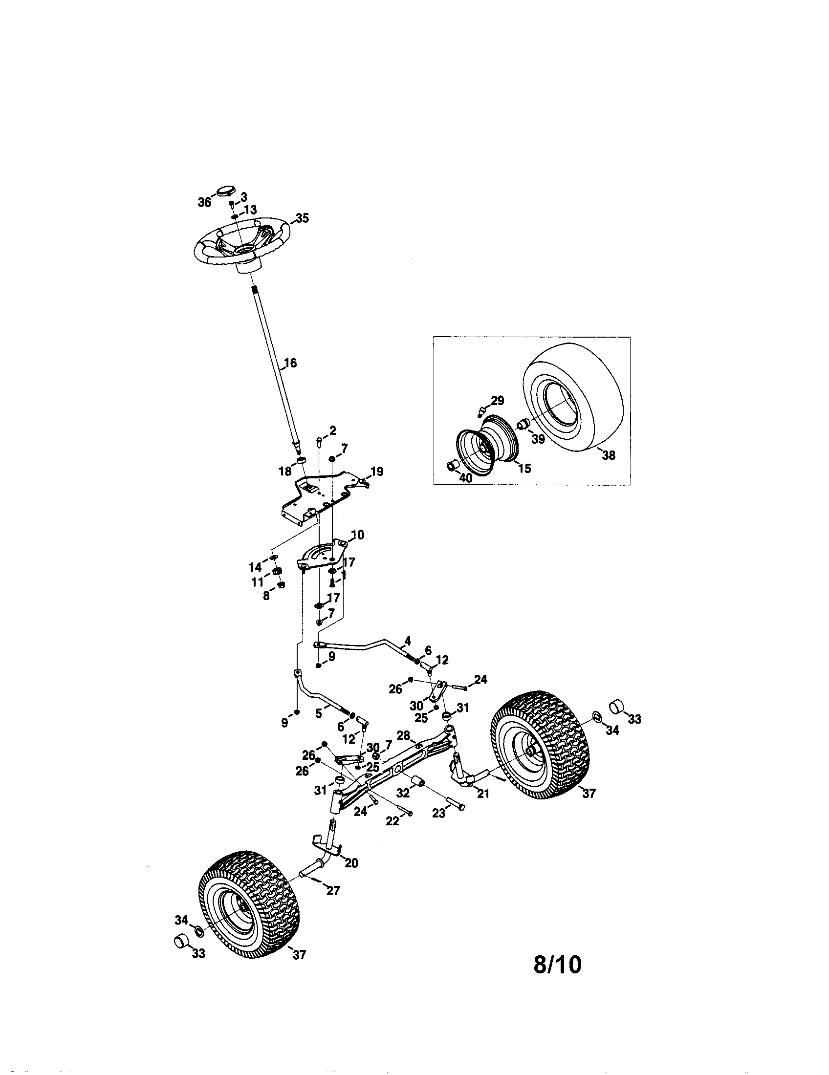 Craftsman 247289800 steering/axle diagram