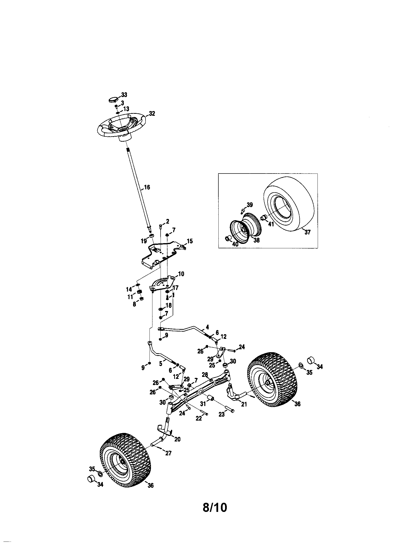 Craftsman PGT9000 steering/axle diagram