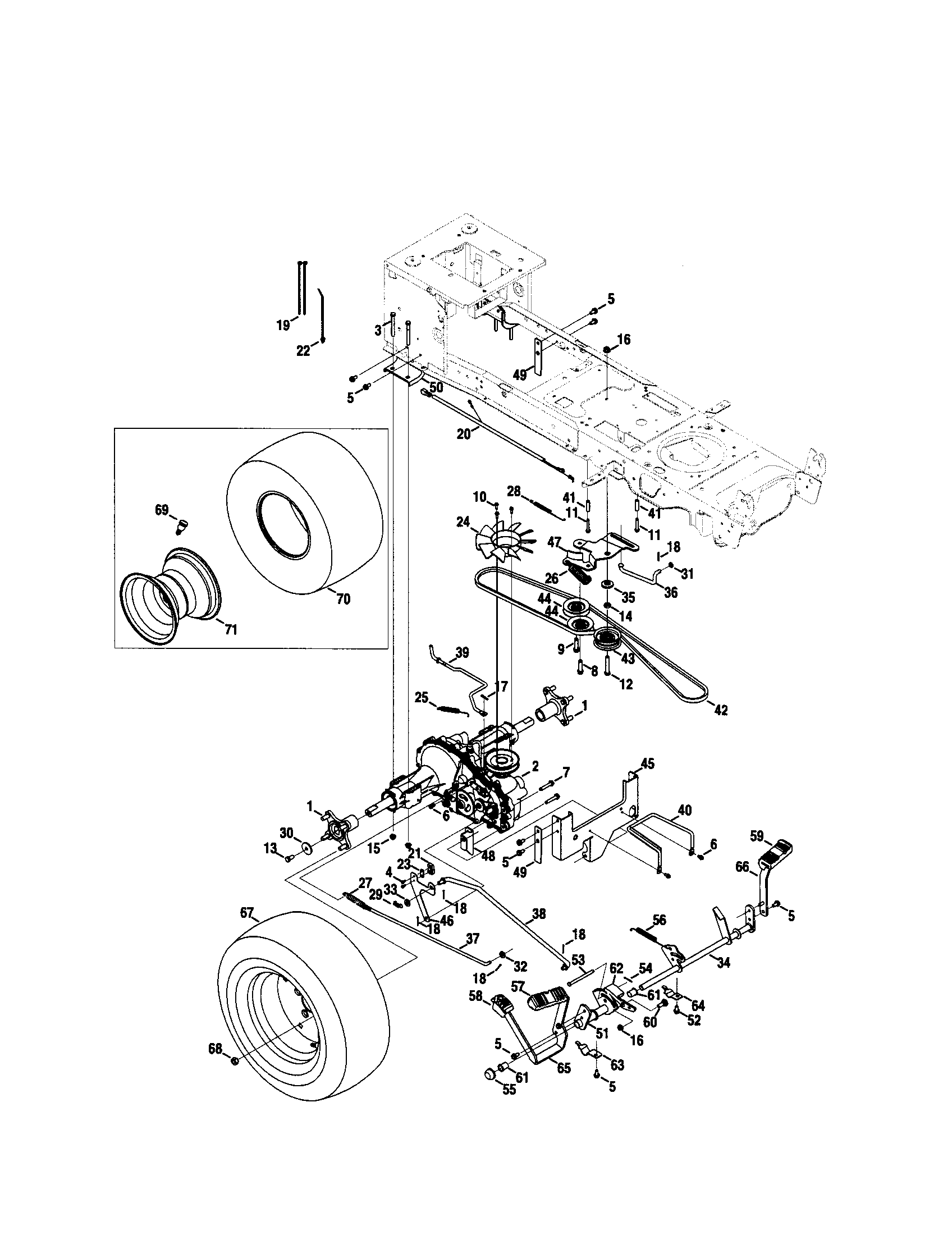 Craftsman PGT9000 drive/rear wheels diagram