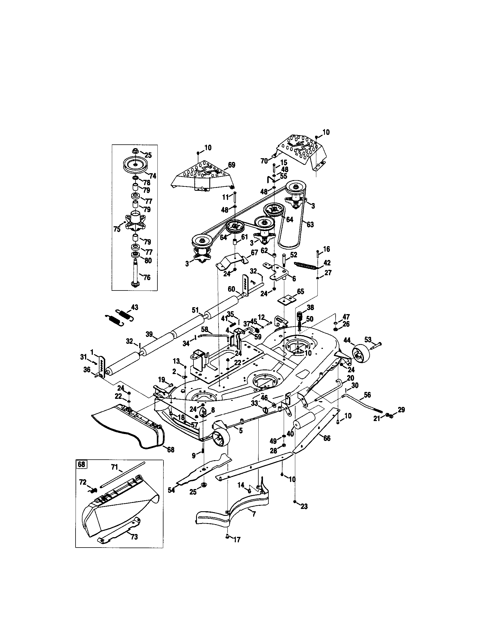Craftsman PGT9000 deck diagram