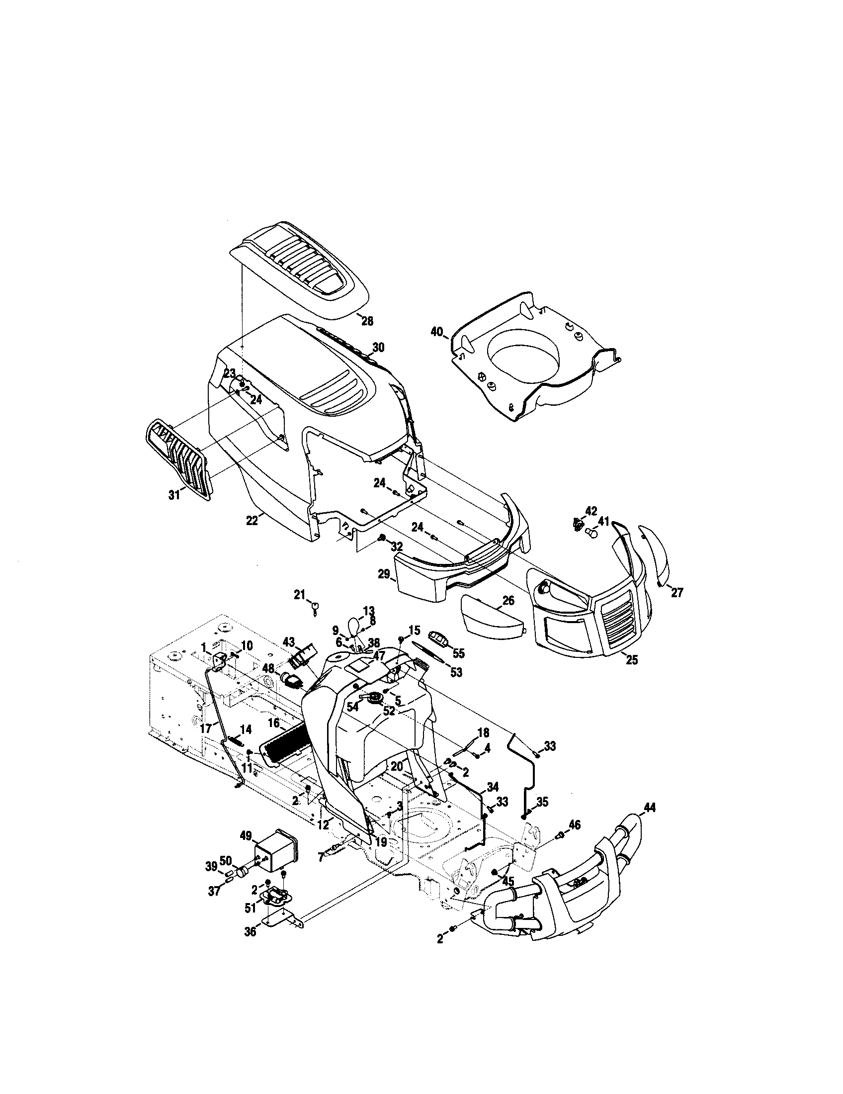 MTD 13AR91PS299 hood/dash diagram