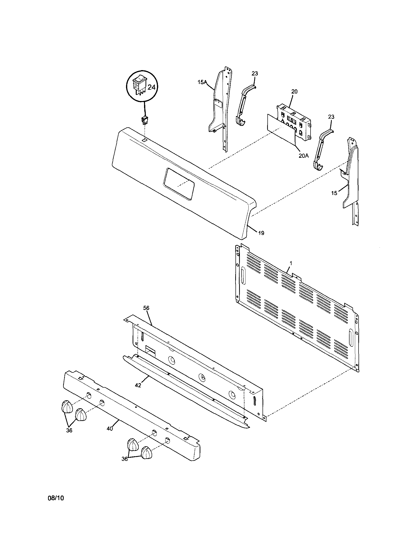 Frigidaire FGF337GBG backguard diagram