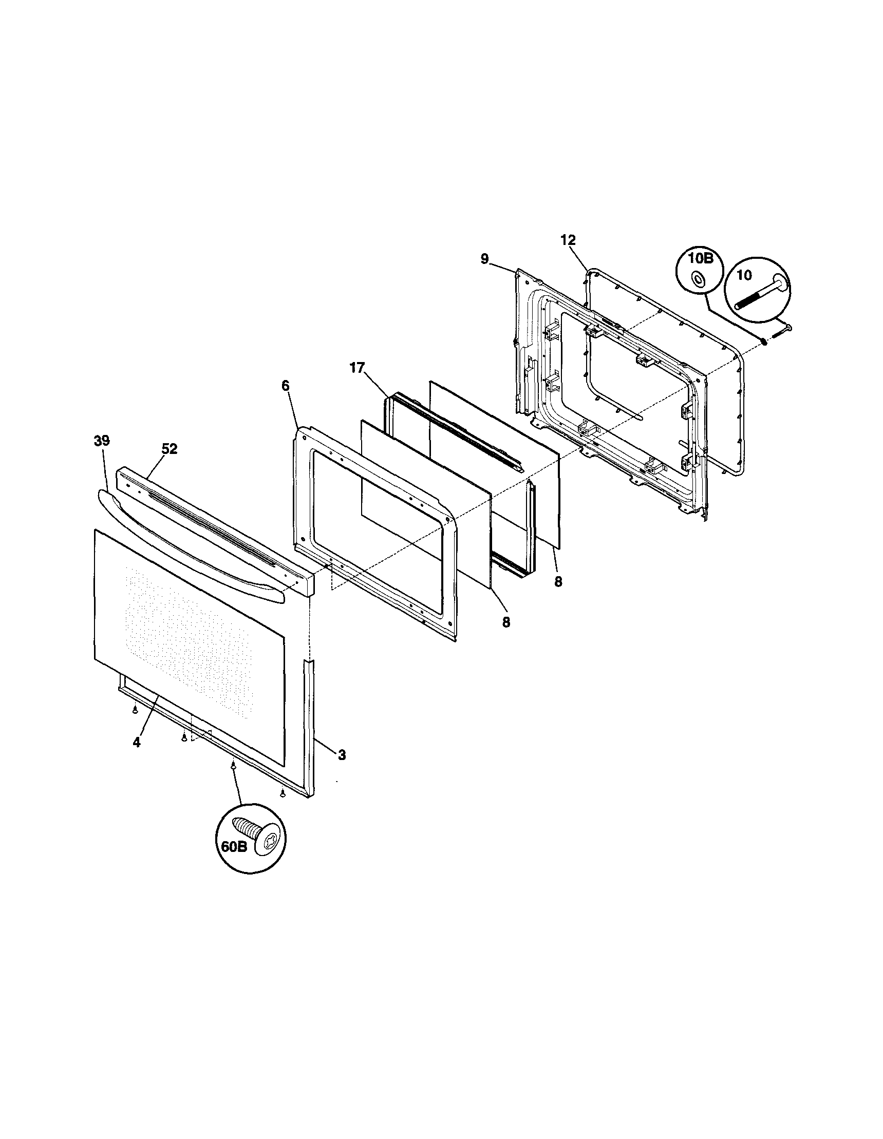 Frigidaire FGF337GBG door diagram