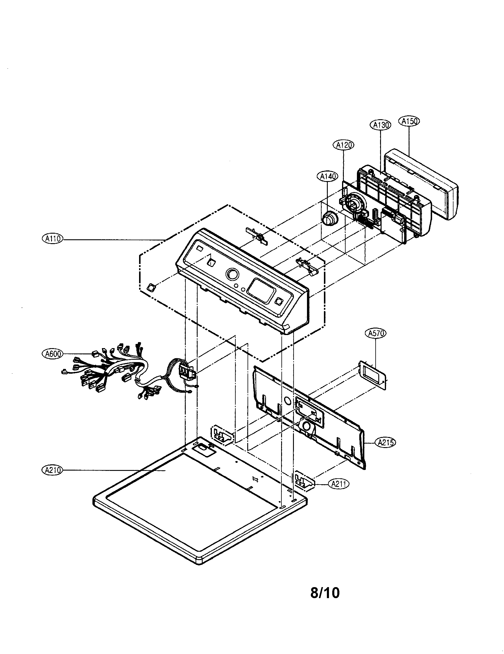 LG DLE5932S control panel/plate diagram