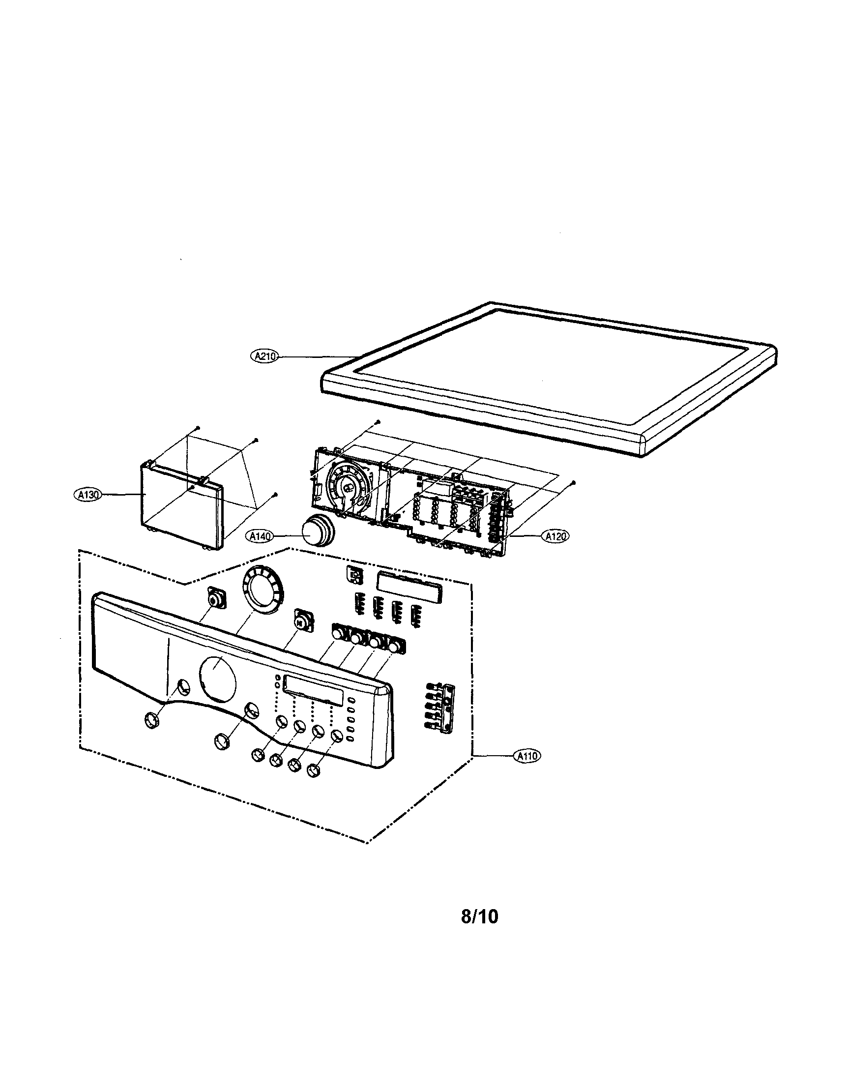 LG DLE5977BM control panel/plate diagram