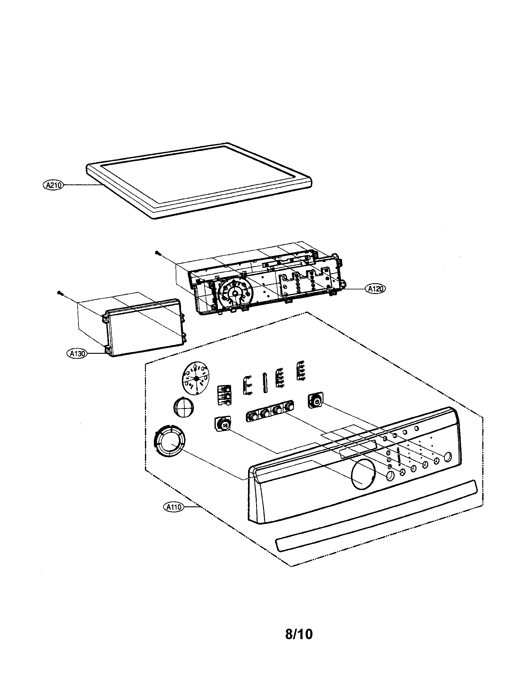 LG DLG2511W control panel/plate diagram