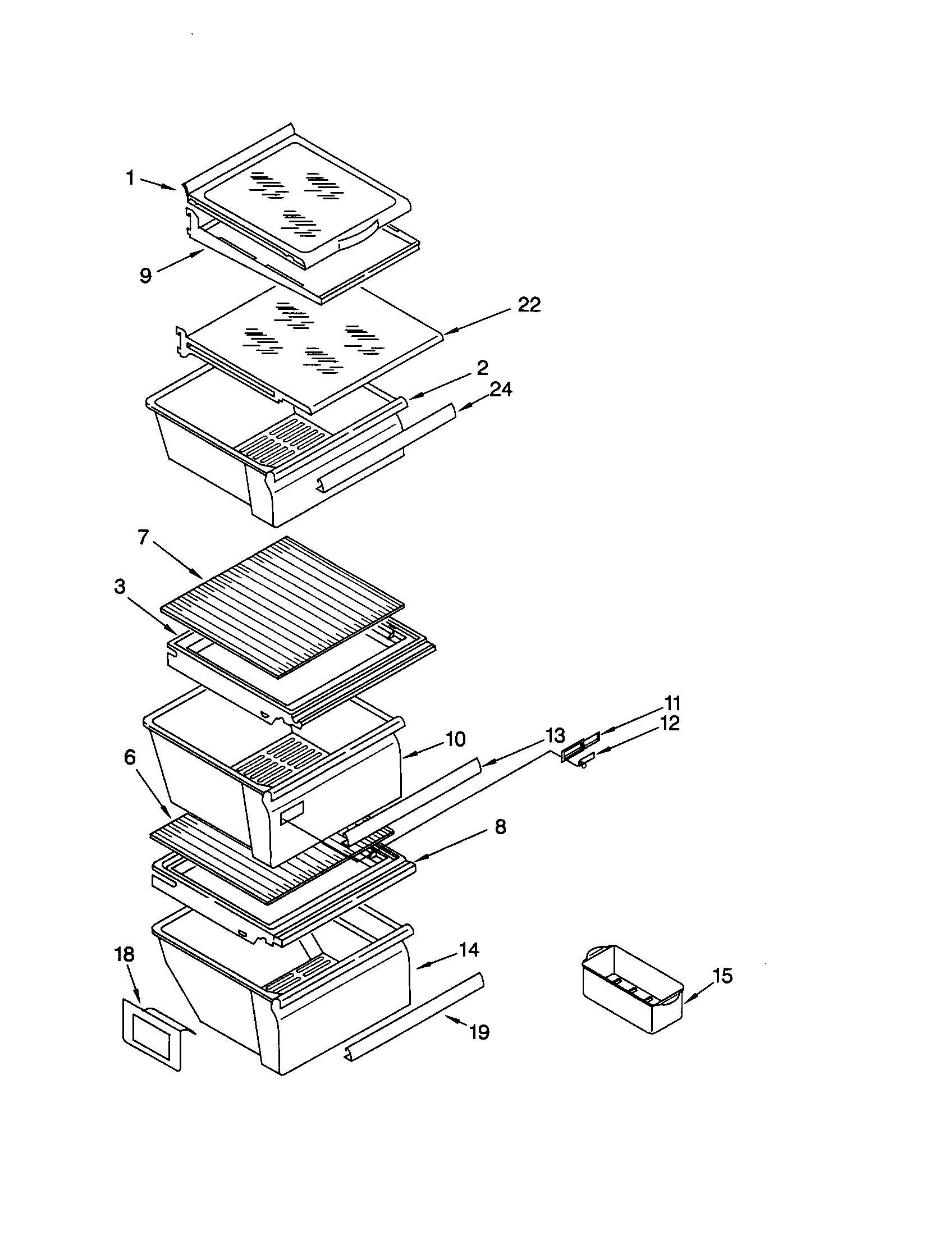 Kenmore 10653269202 refrigerator shelf diagram