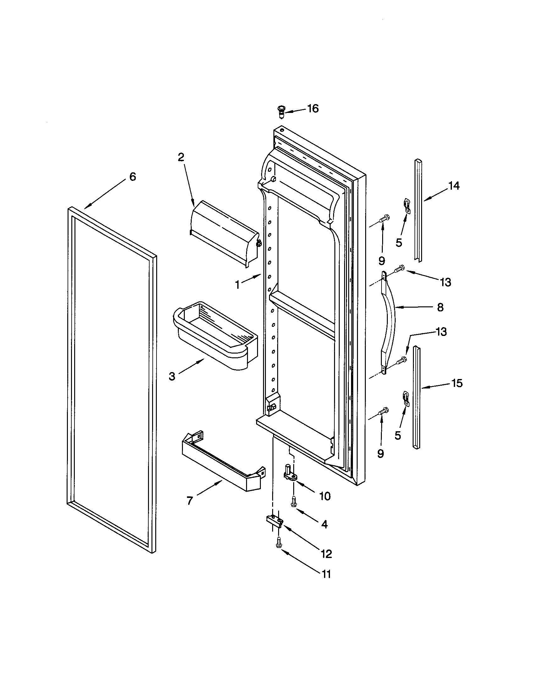 Kenmore 10653269202 refrigerator door diagram