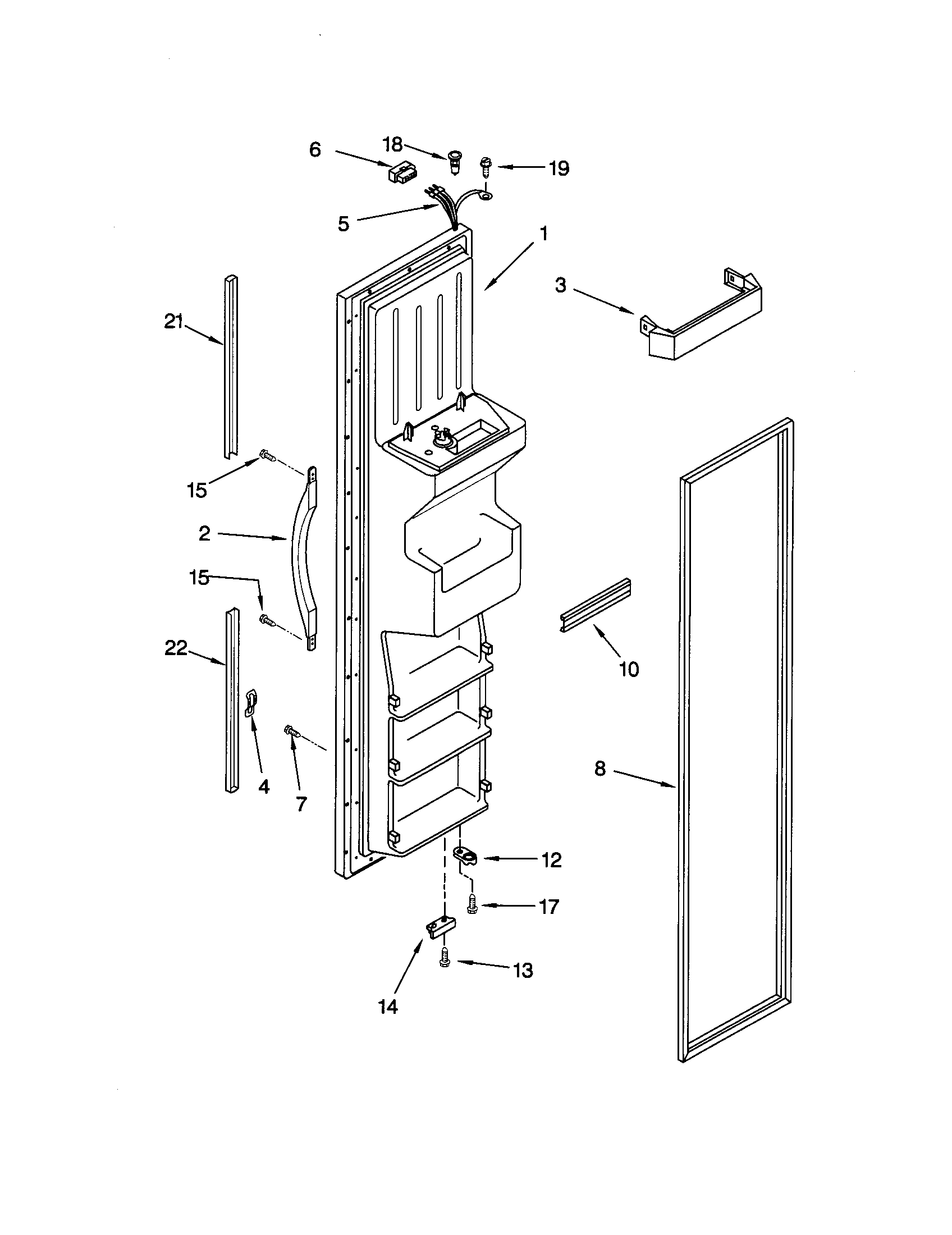 Kenmore 10653269202 freezer door diagram
