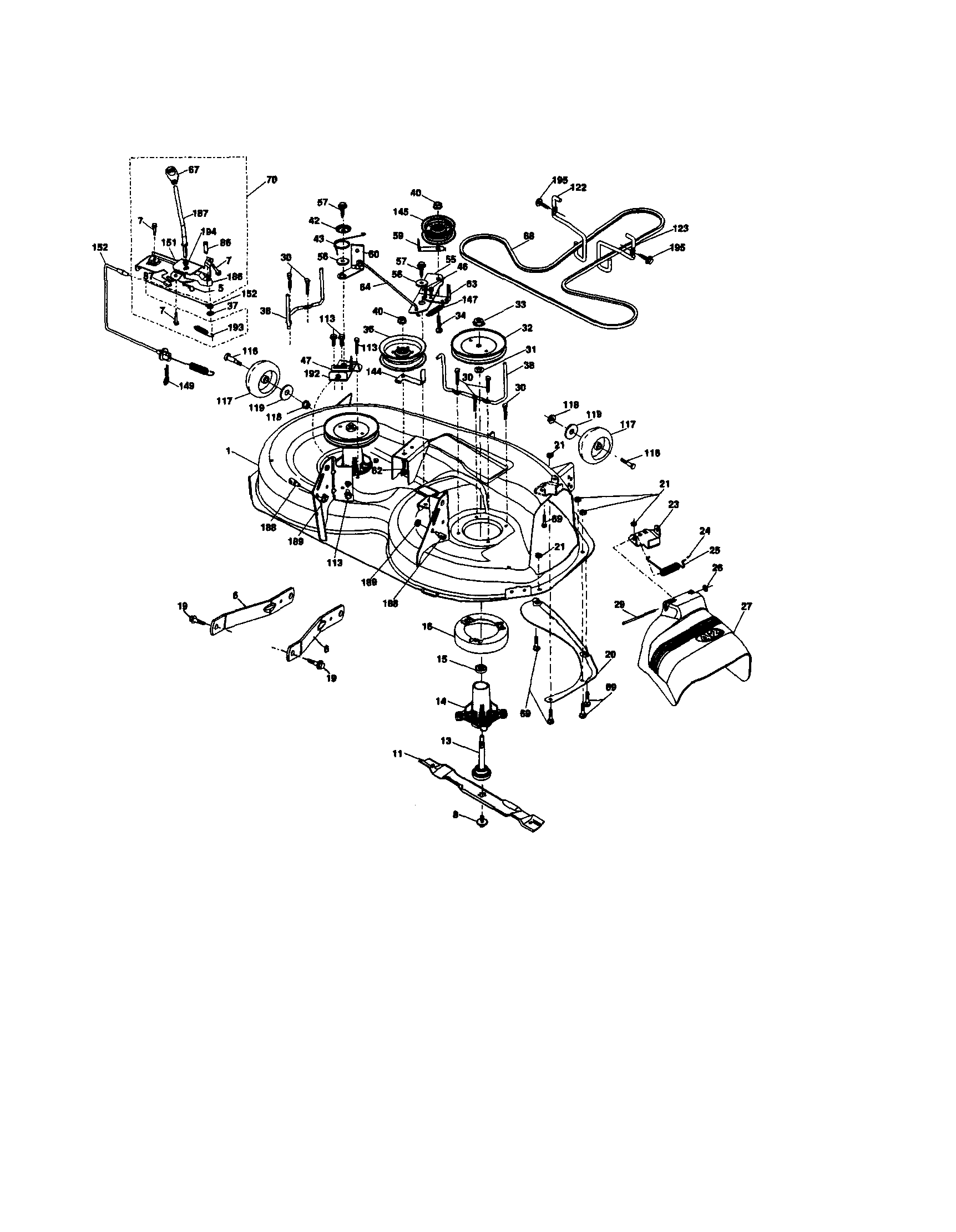 Craftsman 917276180 mower deck diagram