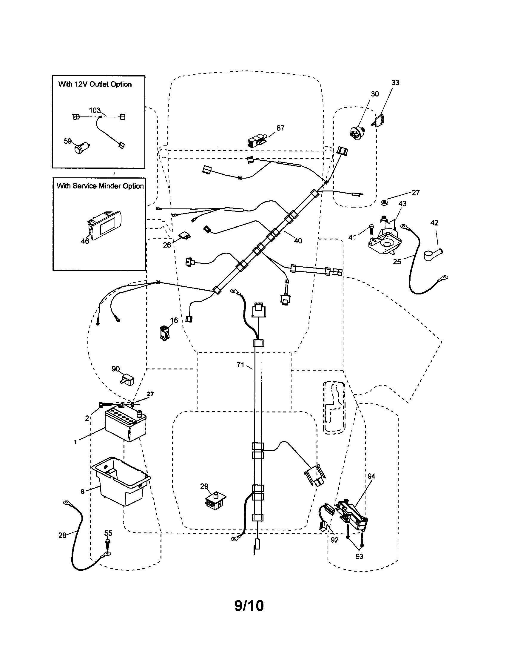Poulan PXT12530 (96046001400) electrical diagram