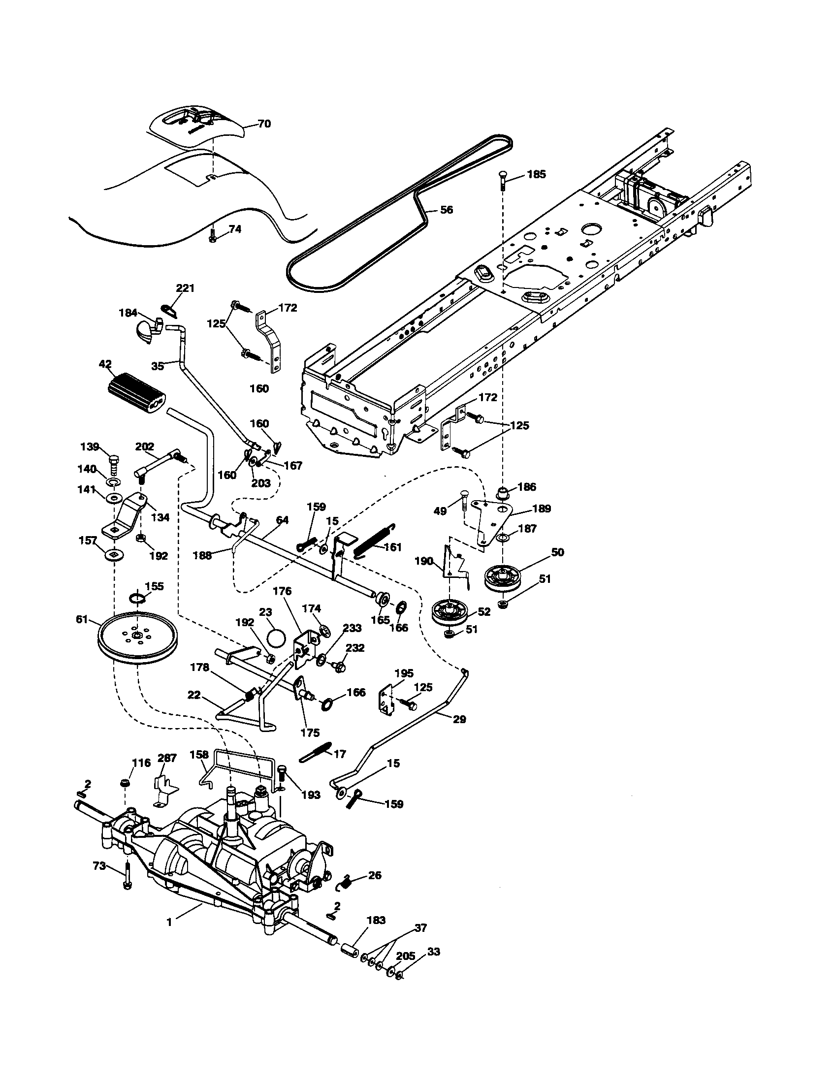Poulan PXT12530 (96046001400) drive diagram