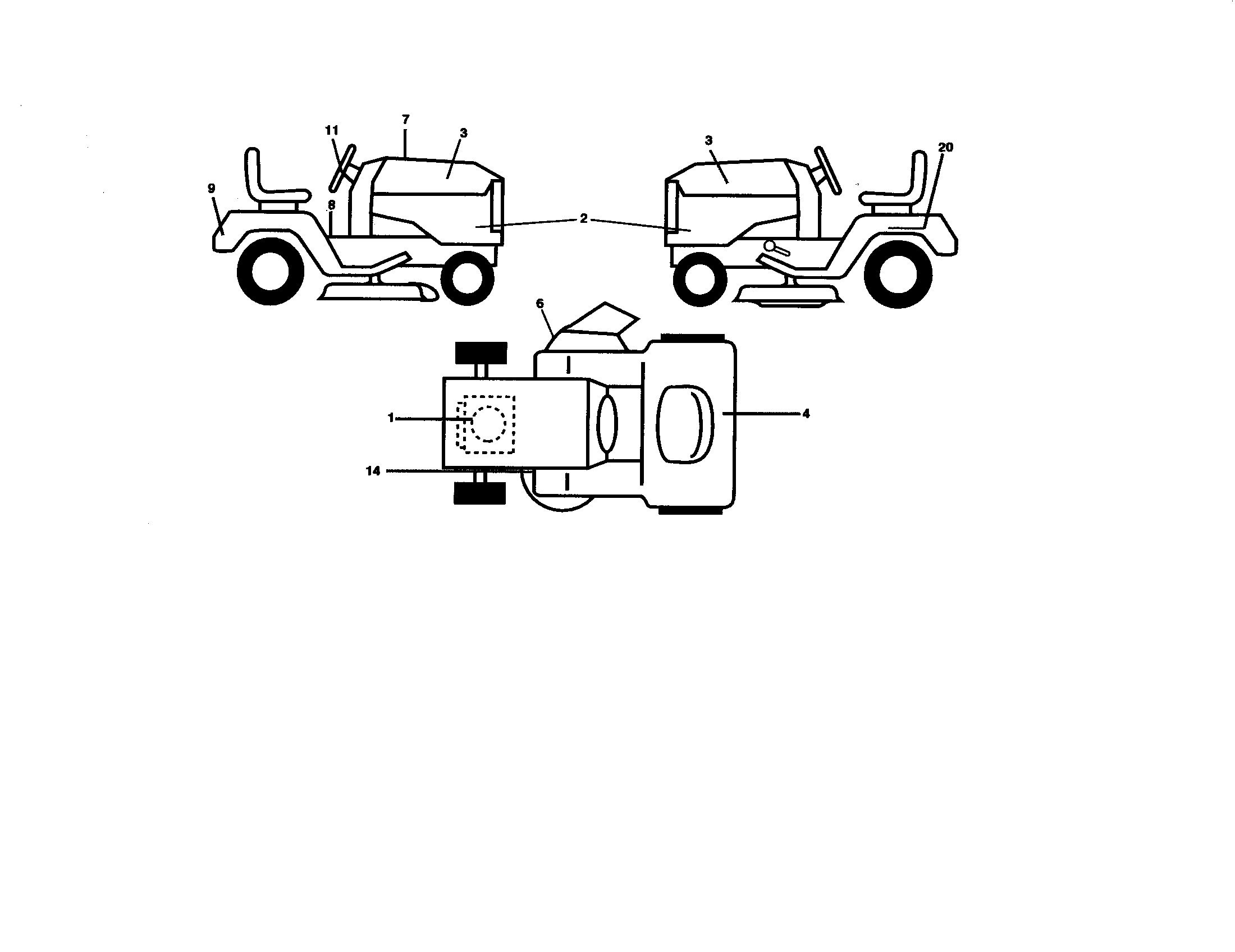 Poulan PXT12530 (96046001400) decals diagram
