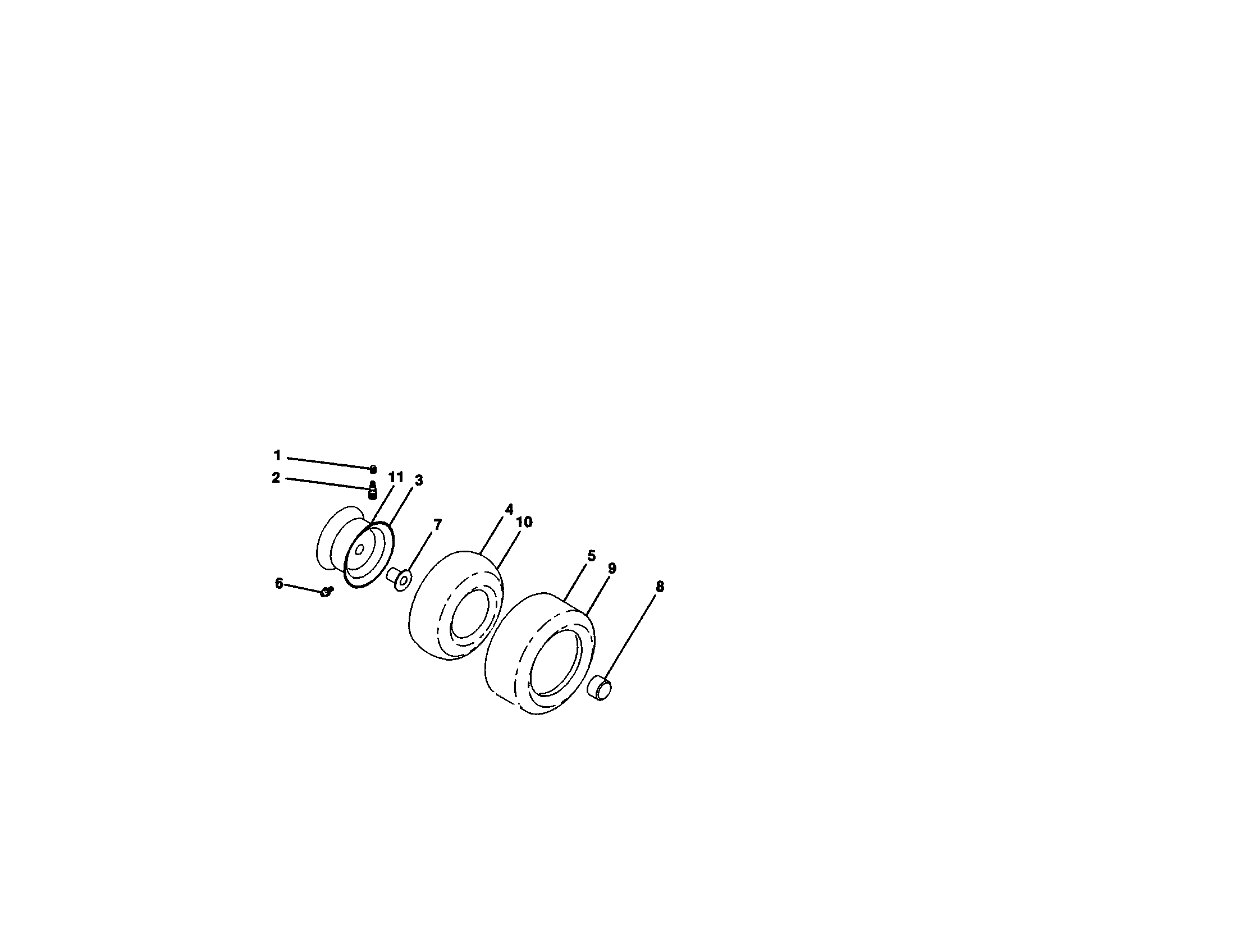 Poulan PXT12530 (96046001400) wheels and tires diagram