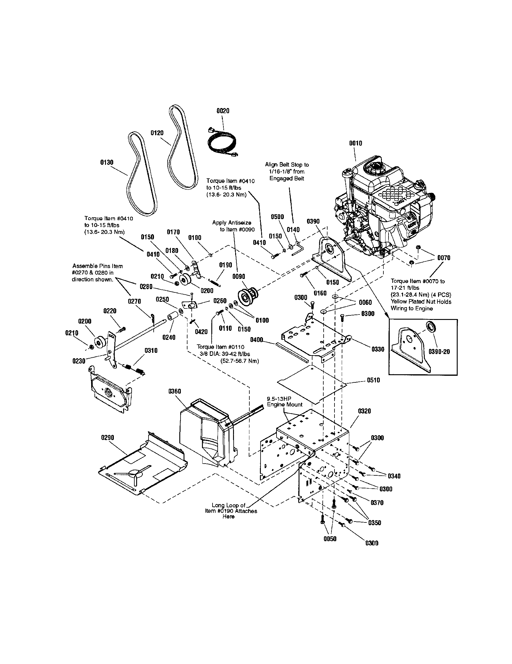 Snapper 1301695964 engine & frame diagram