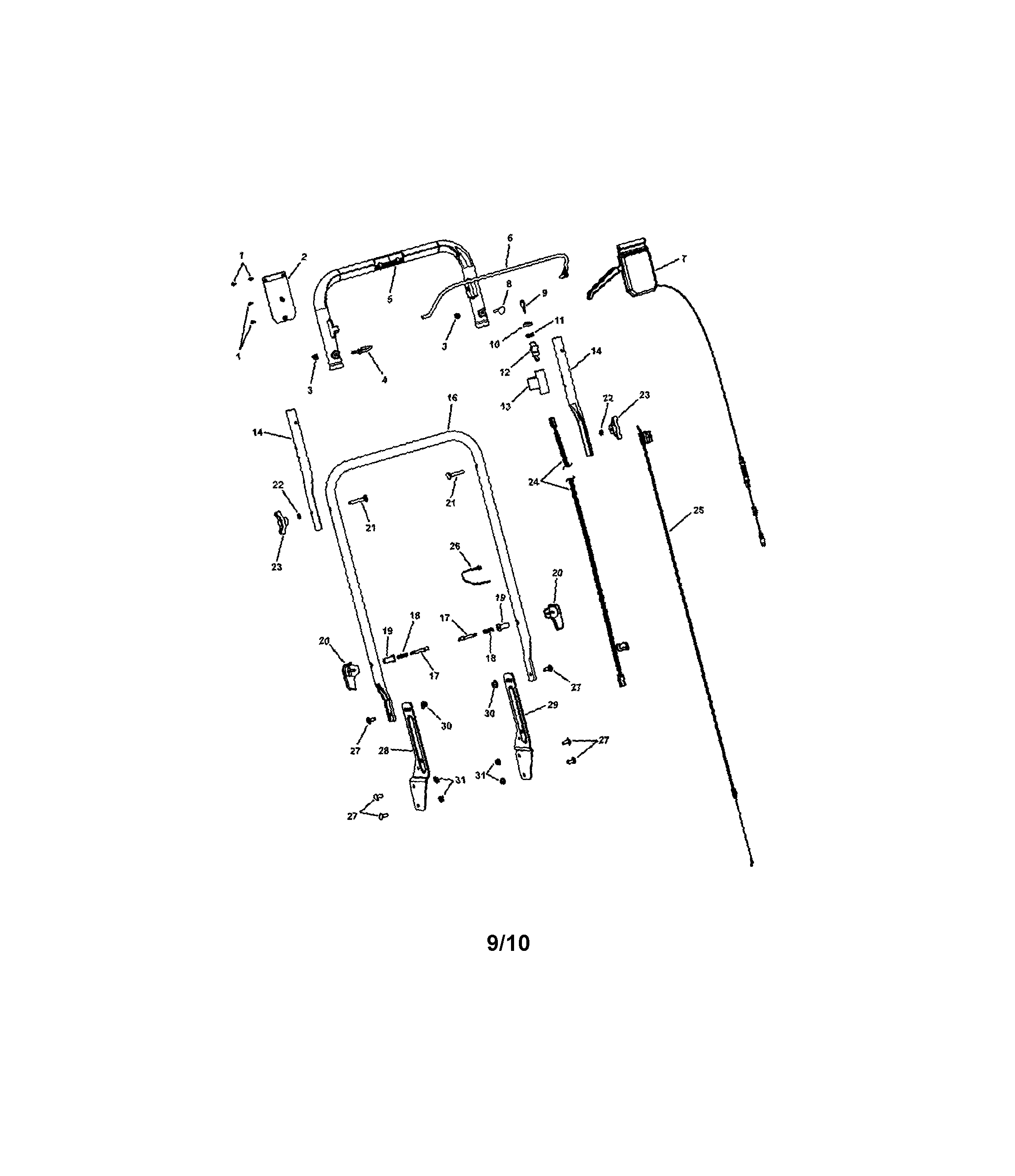 Snapper 7800587 handles/controls diagram
