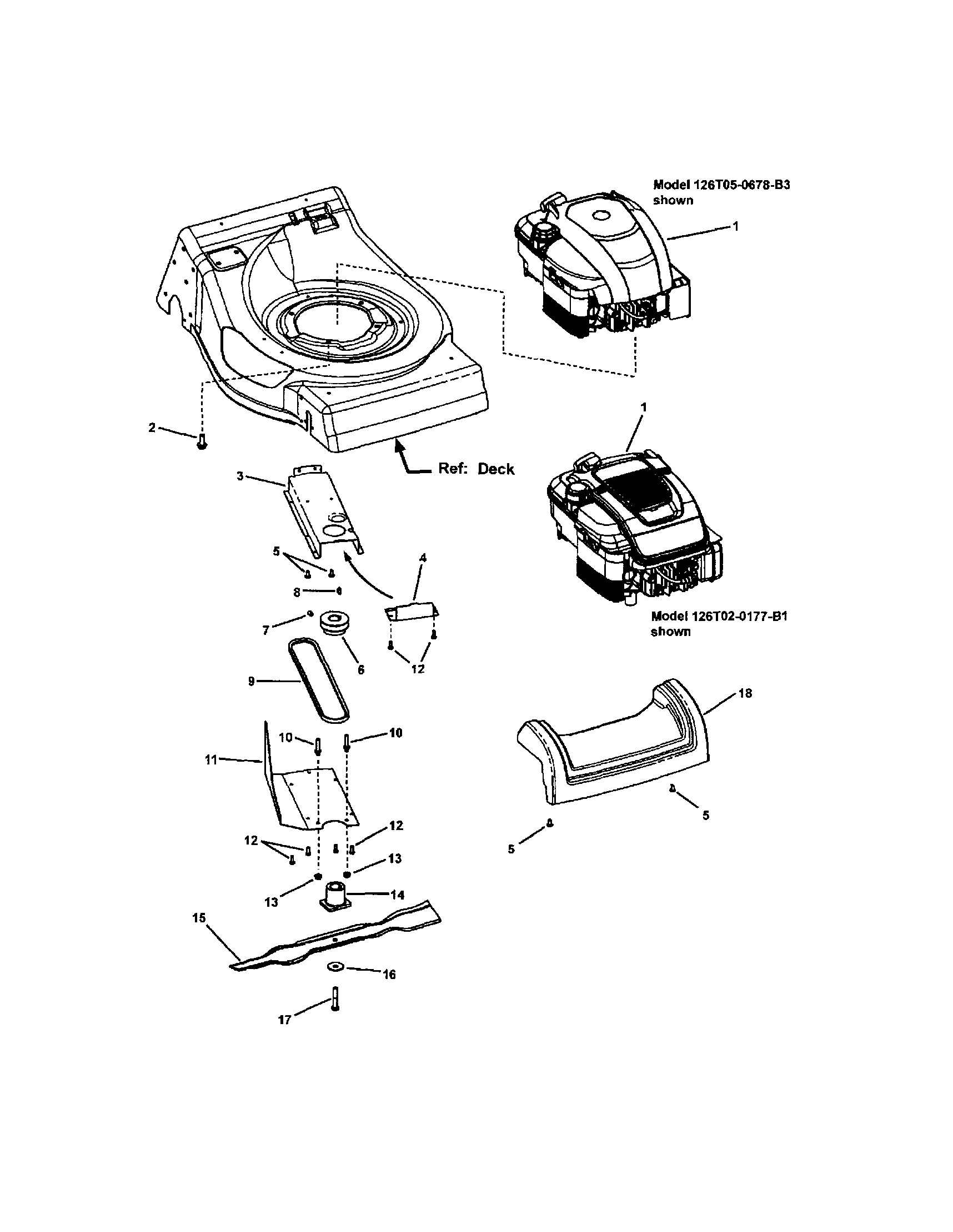 Snapper 7800587 engine & blade diagram