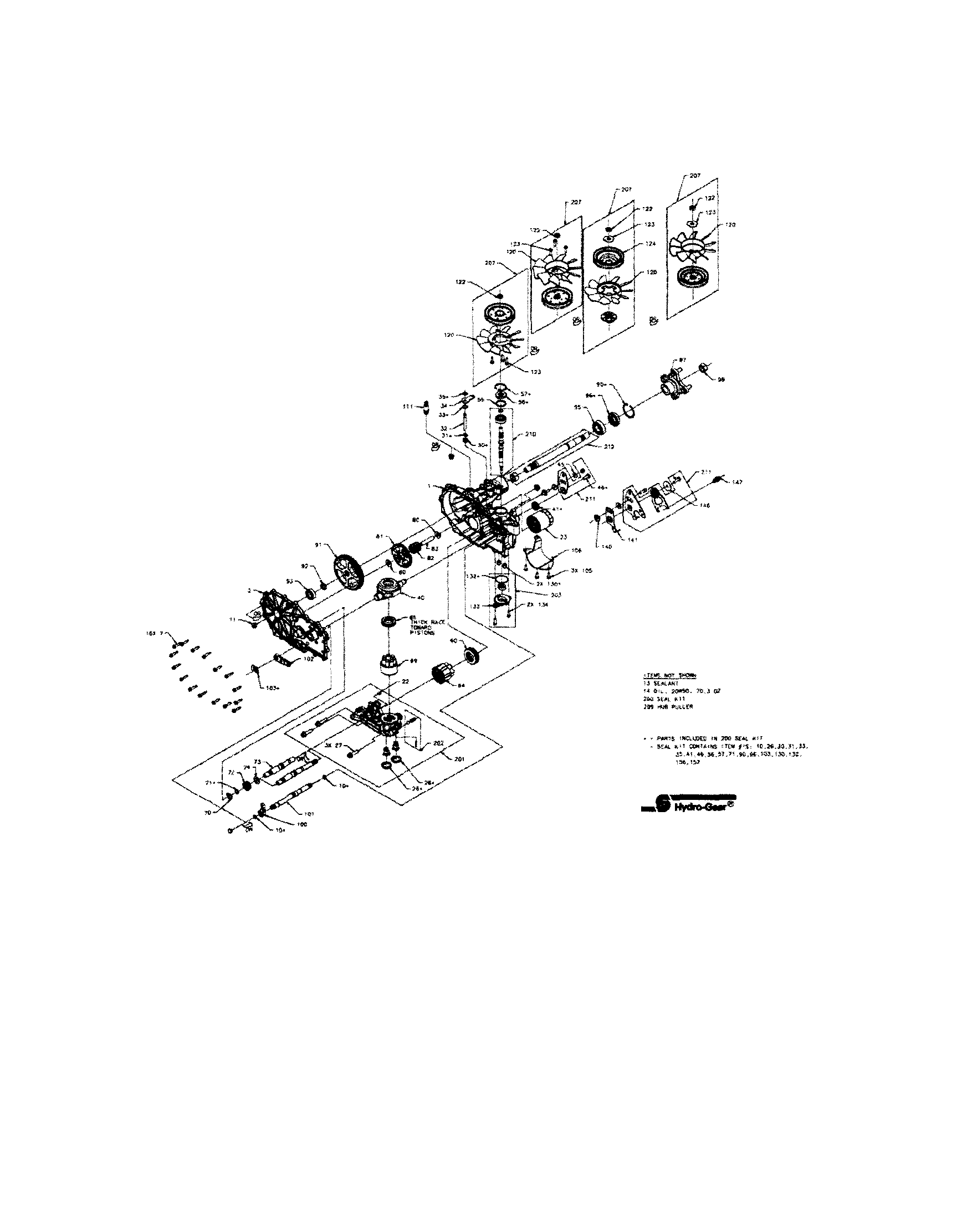 Hydro-Gear ZT2800 transaxle-right hand diagram