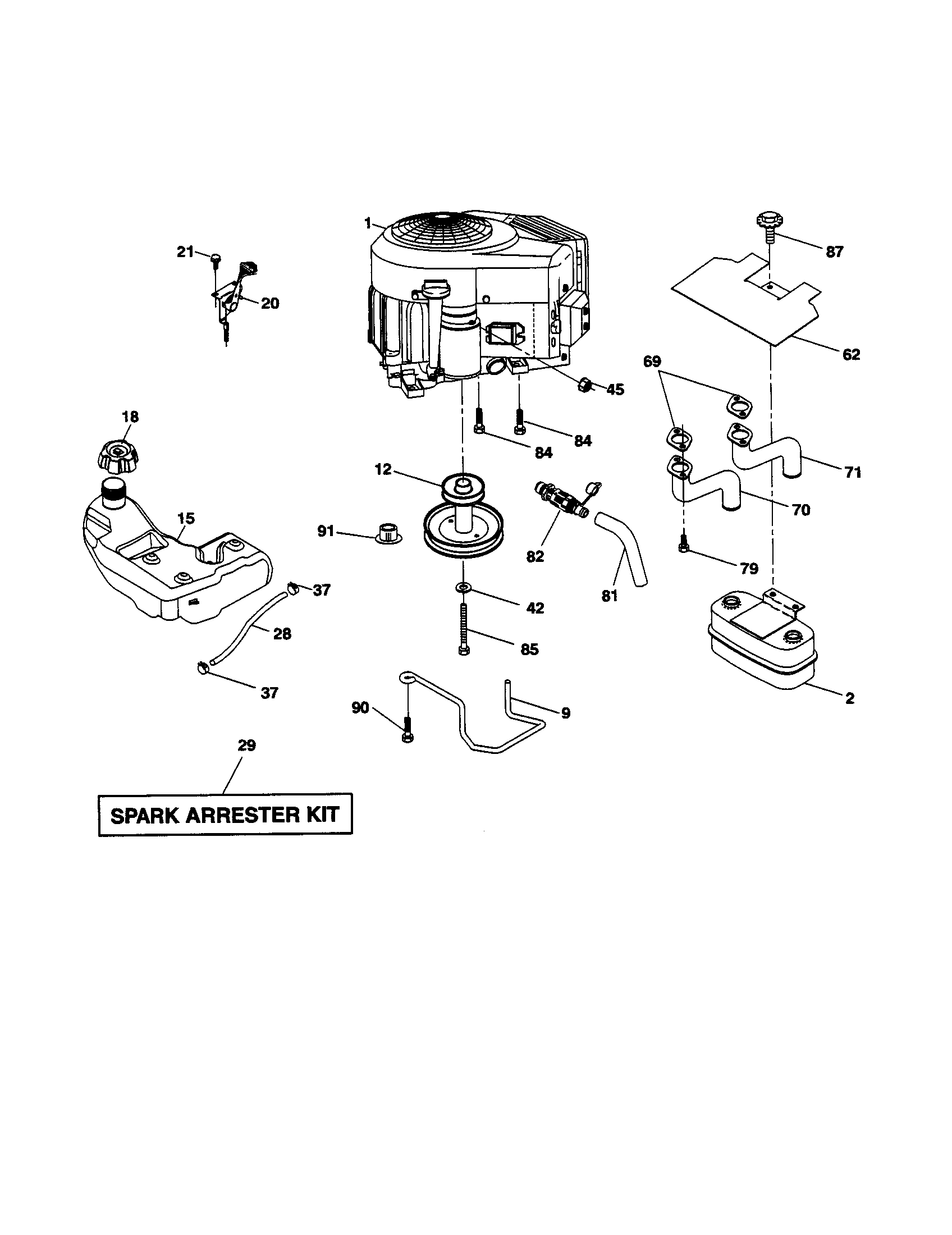 Ariens 96046001100 engine diagram