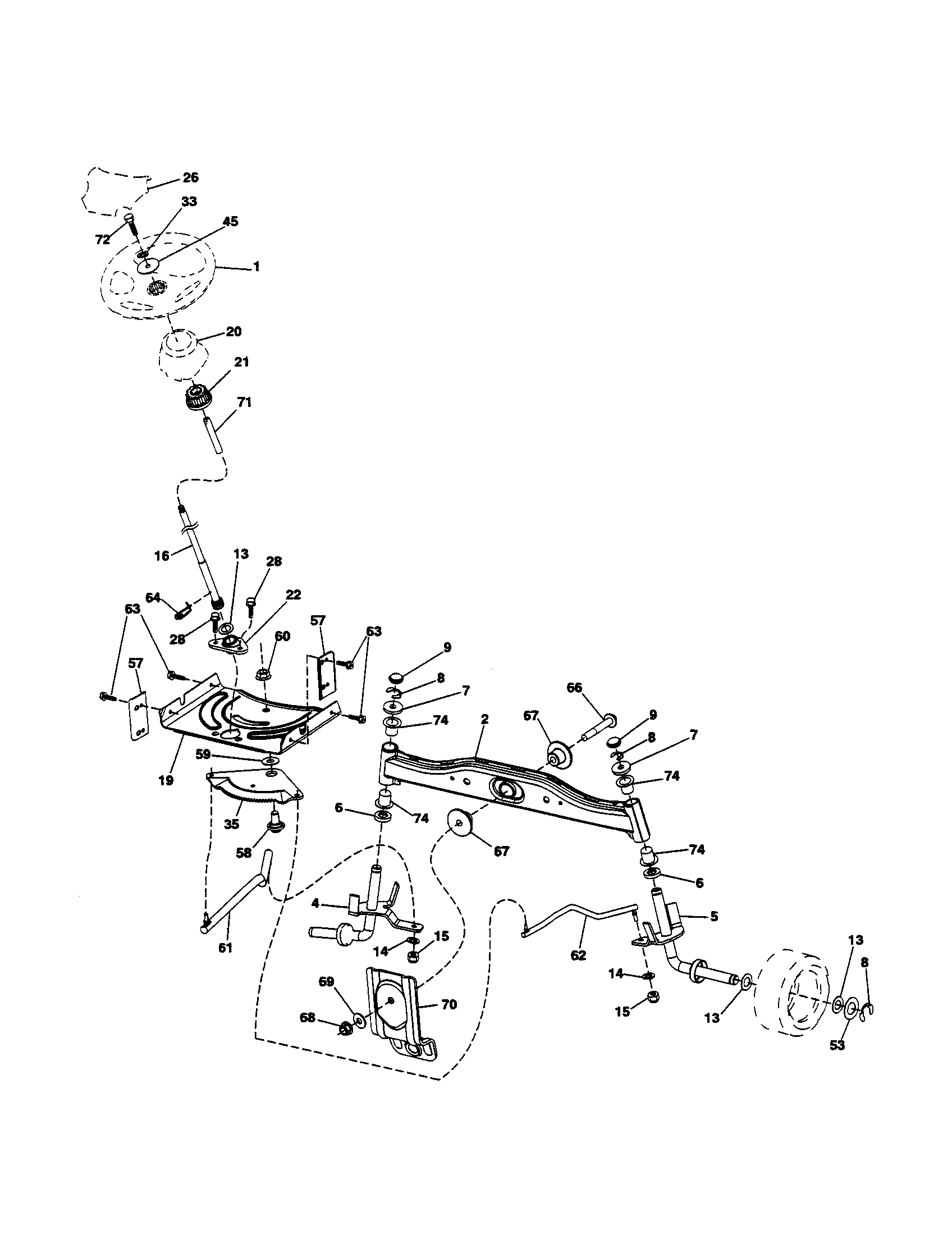 Ariens 96046001100 steering diagram