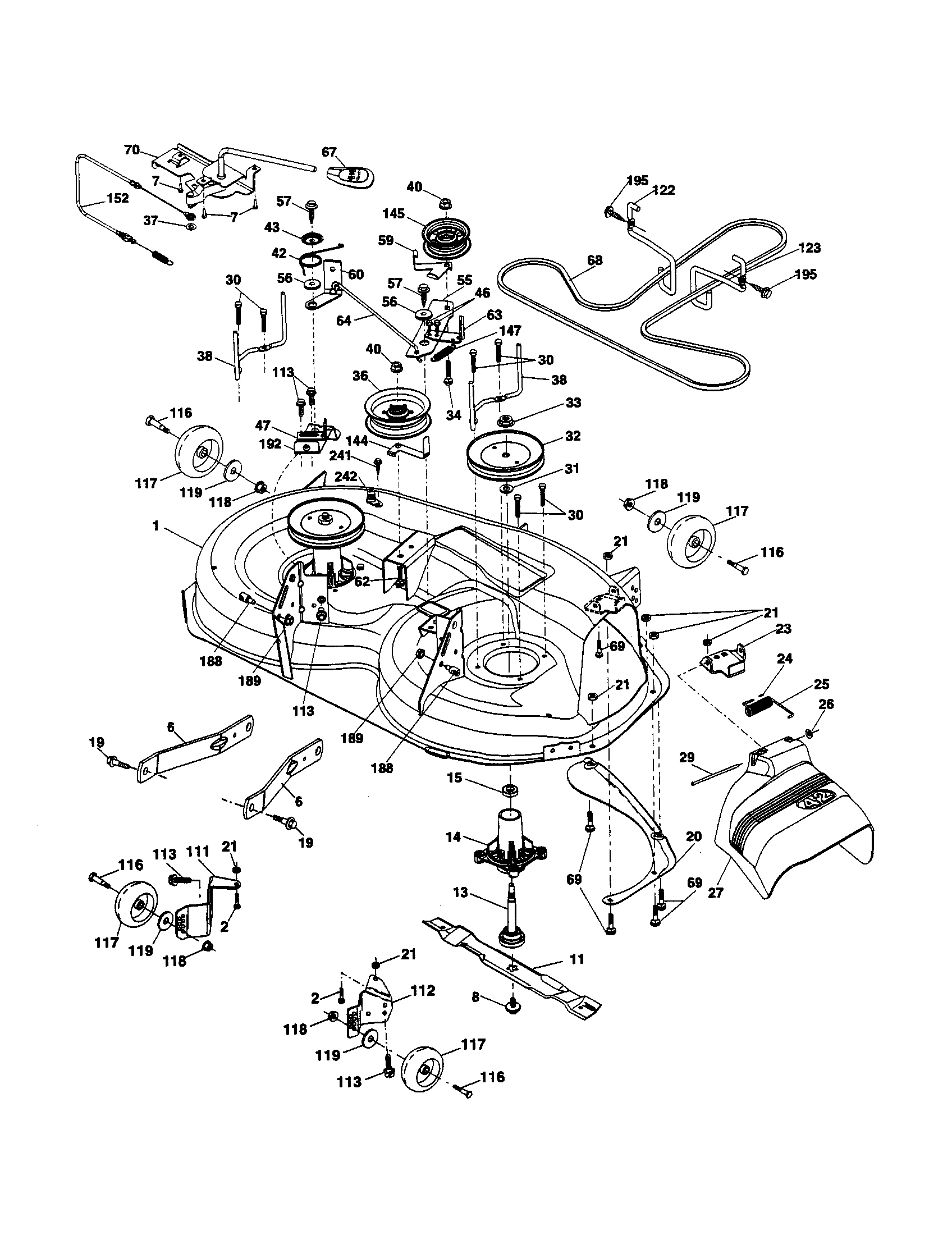 Ariens 96046001100 mower deck diagram