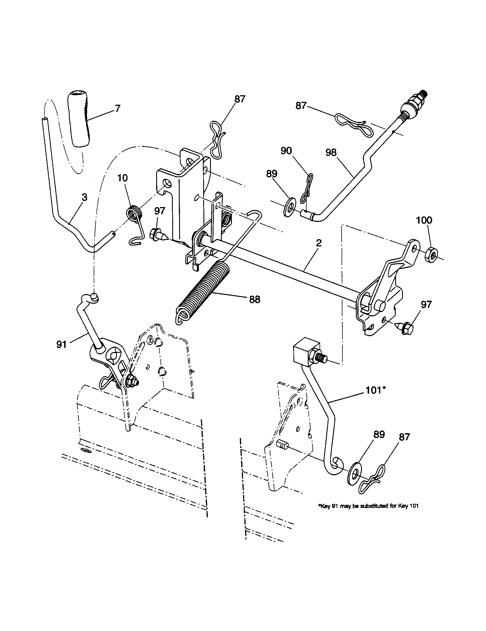 Ariens 96046001100 mower lift diagram