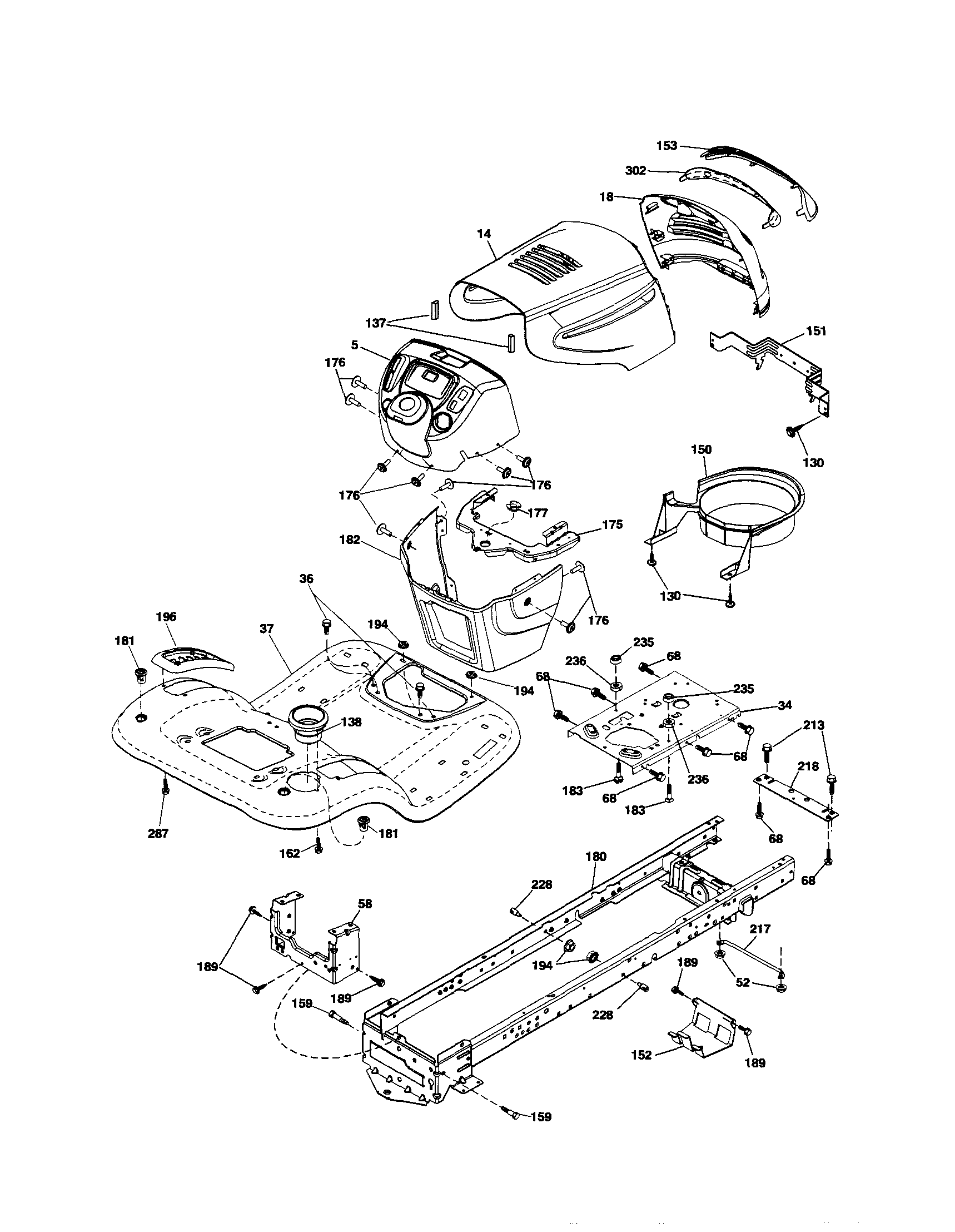 Ariens 96046001000 chassis diagram