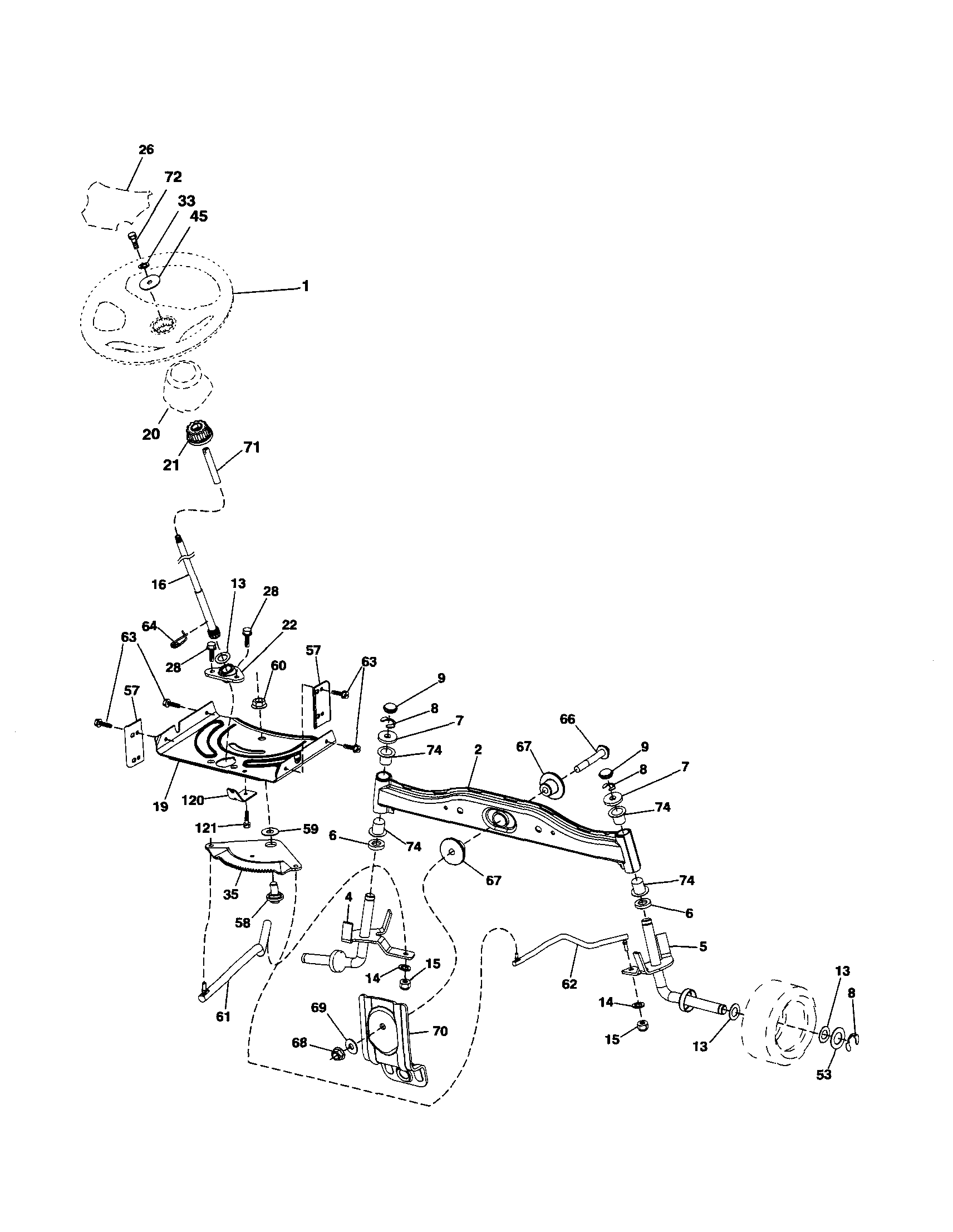 Ariens 96046001000 steering diagram