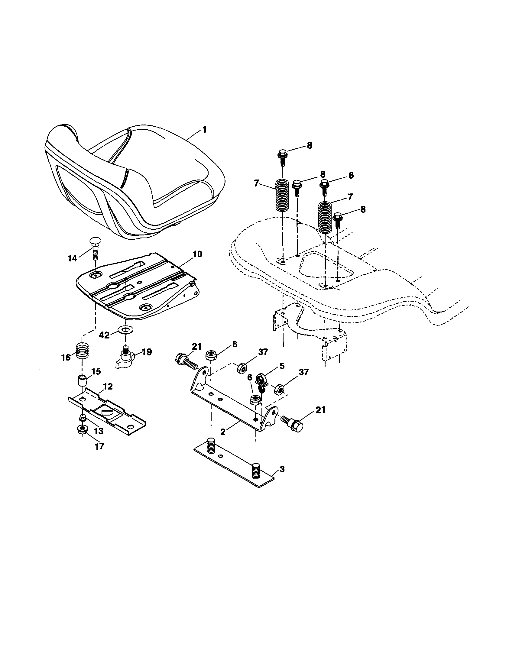 Ariens 96046001000 seat diagram
