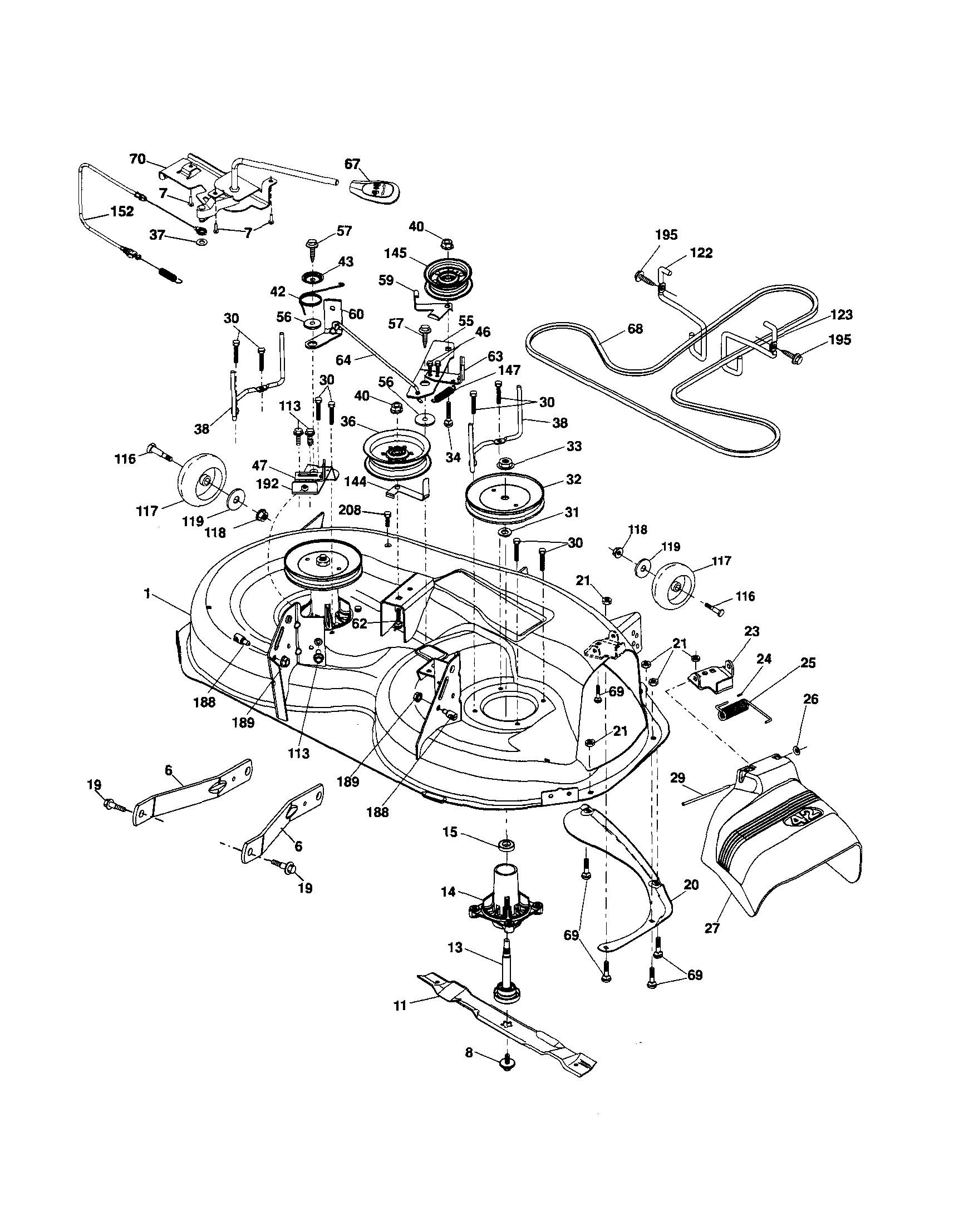 Ariens 96046001000 mower deck diagram