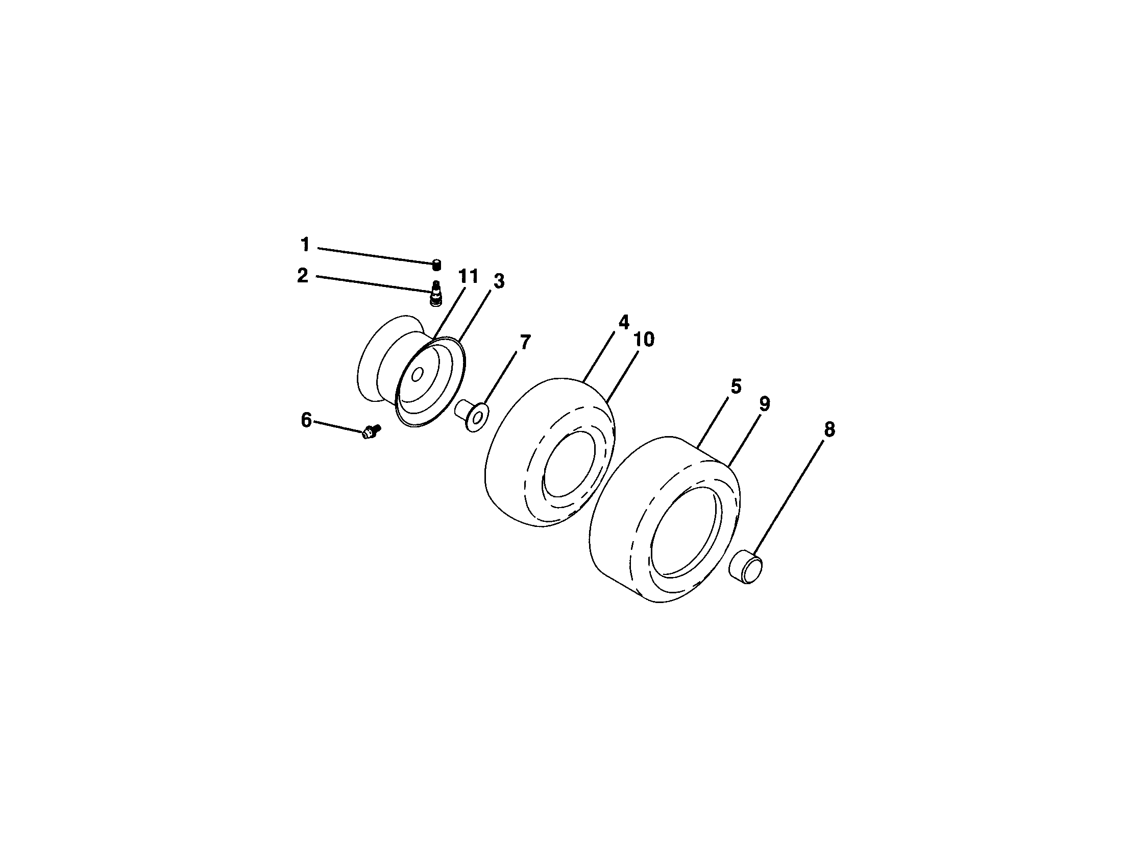 Ariens 96046001000 wheels and tires diagram