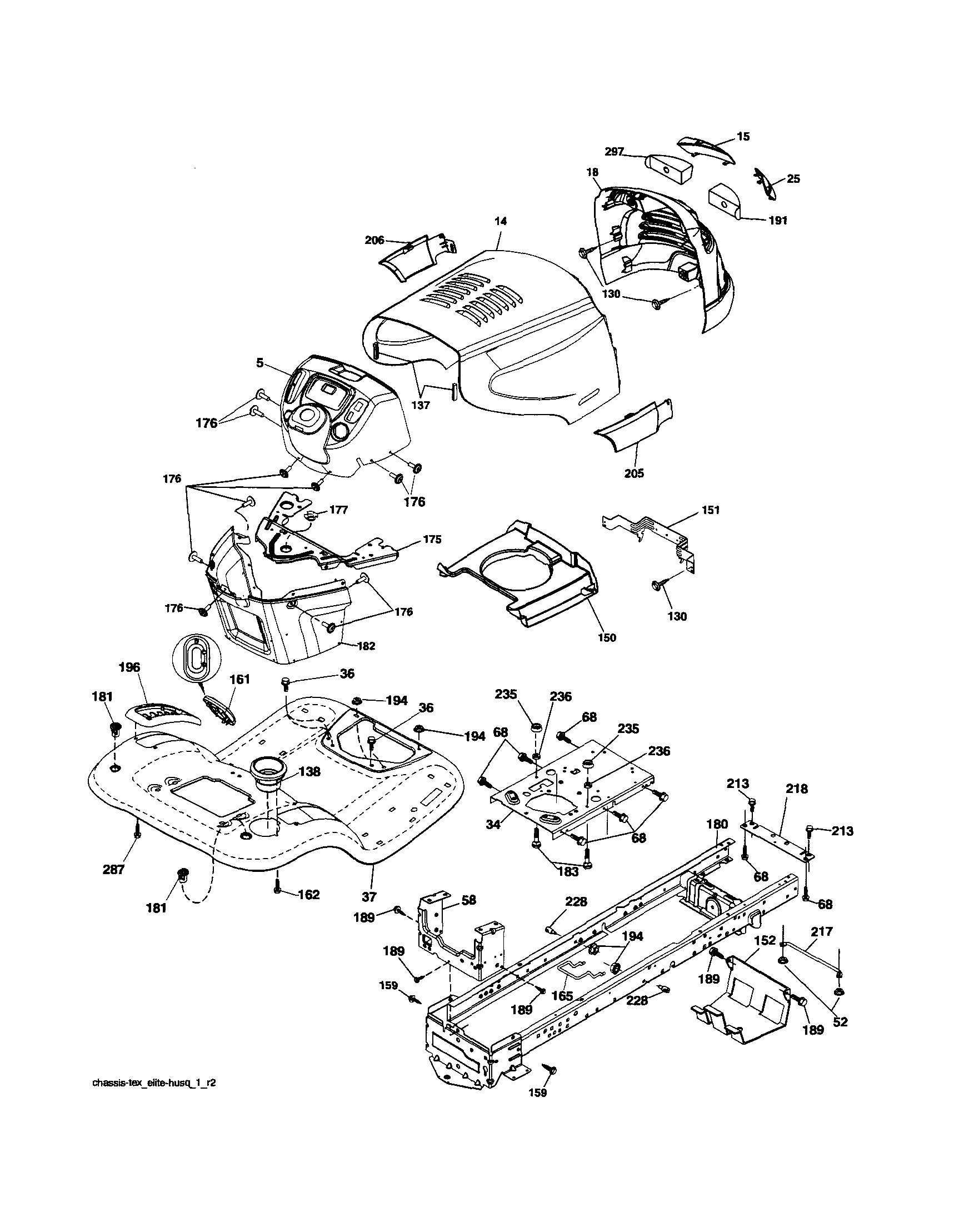 Ariens A2246YT (96046001700) chassis diagram