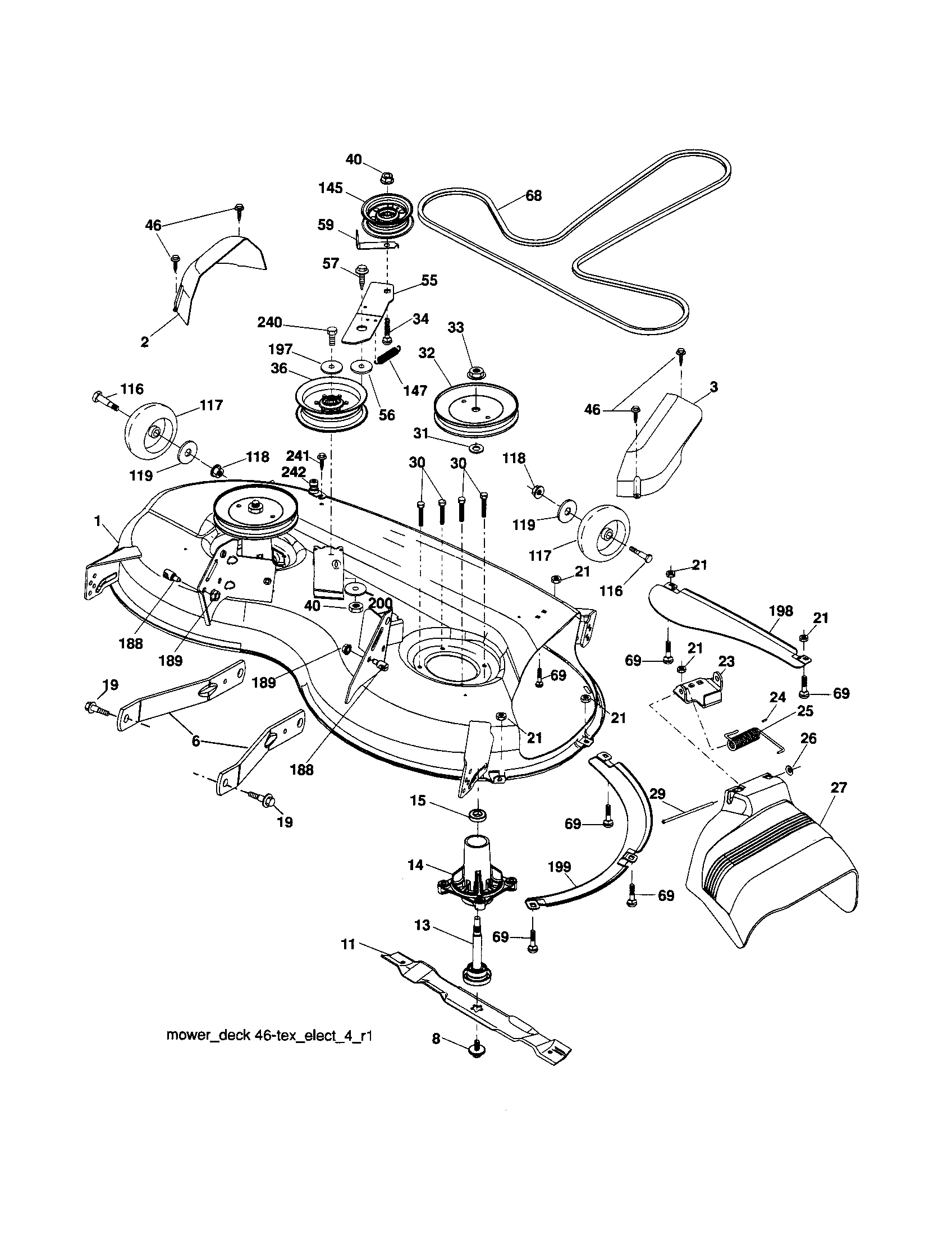 Ariens A2246YT (96046001700) mower deck diagram