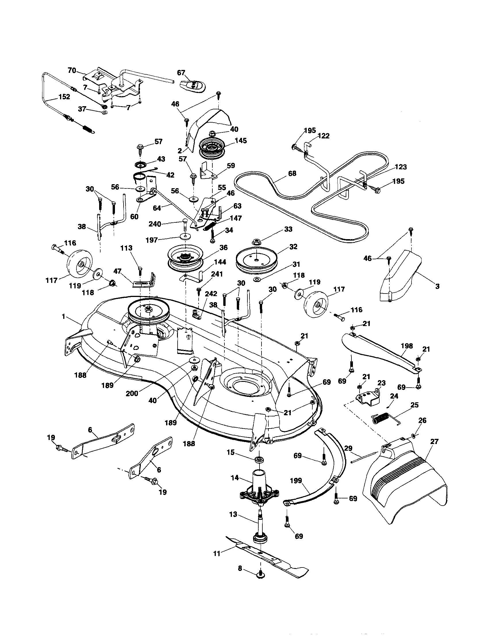Ariens A23BH46 mower deck diagram