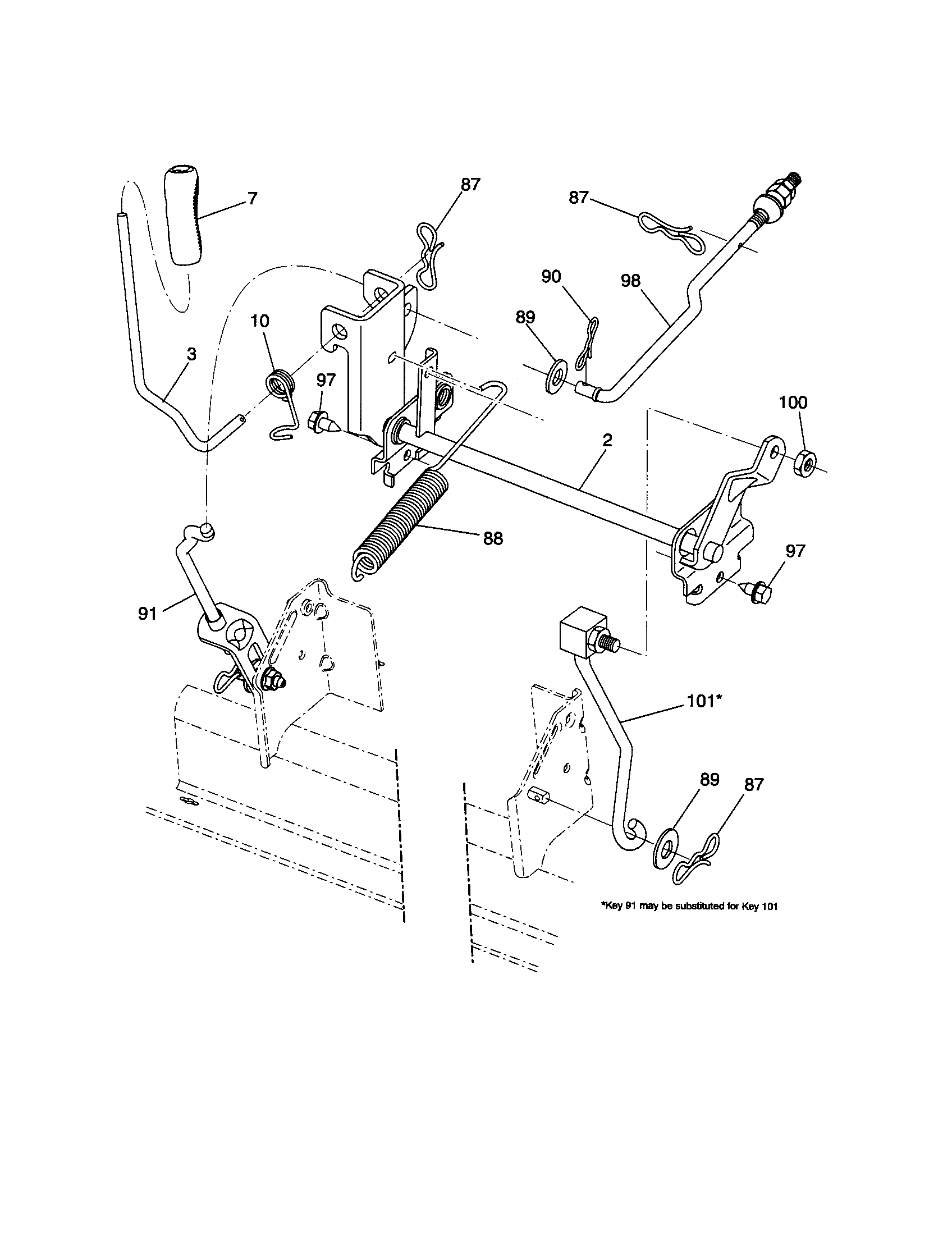 Ariens A23BH46 mower lift diagram