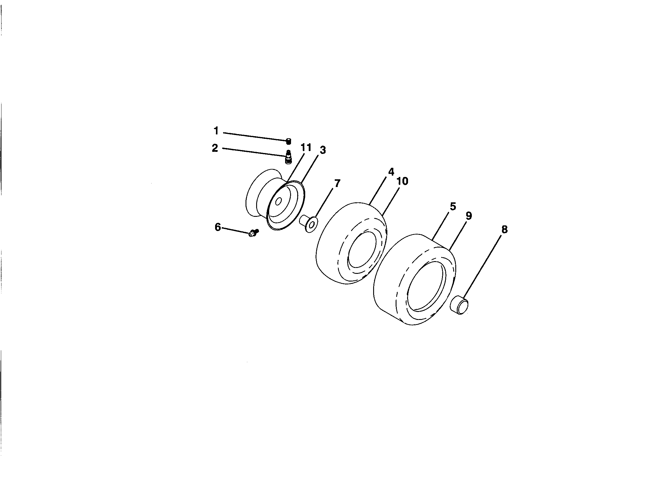 Ariens A23BH46 wheels and tires diagram