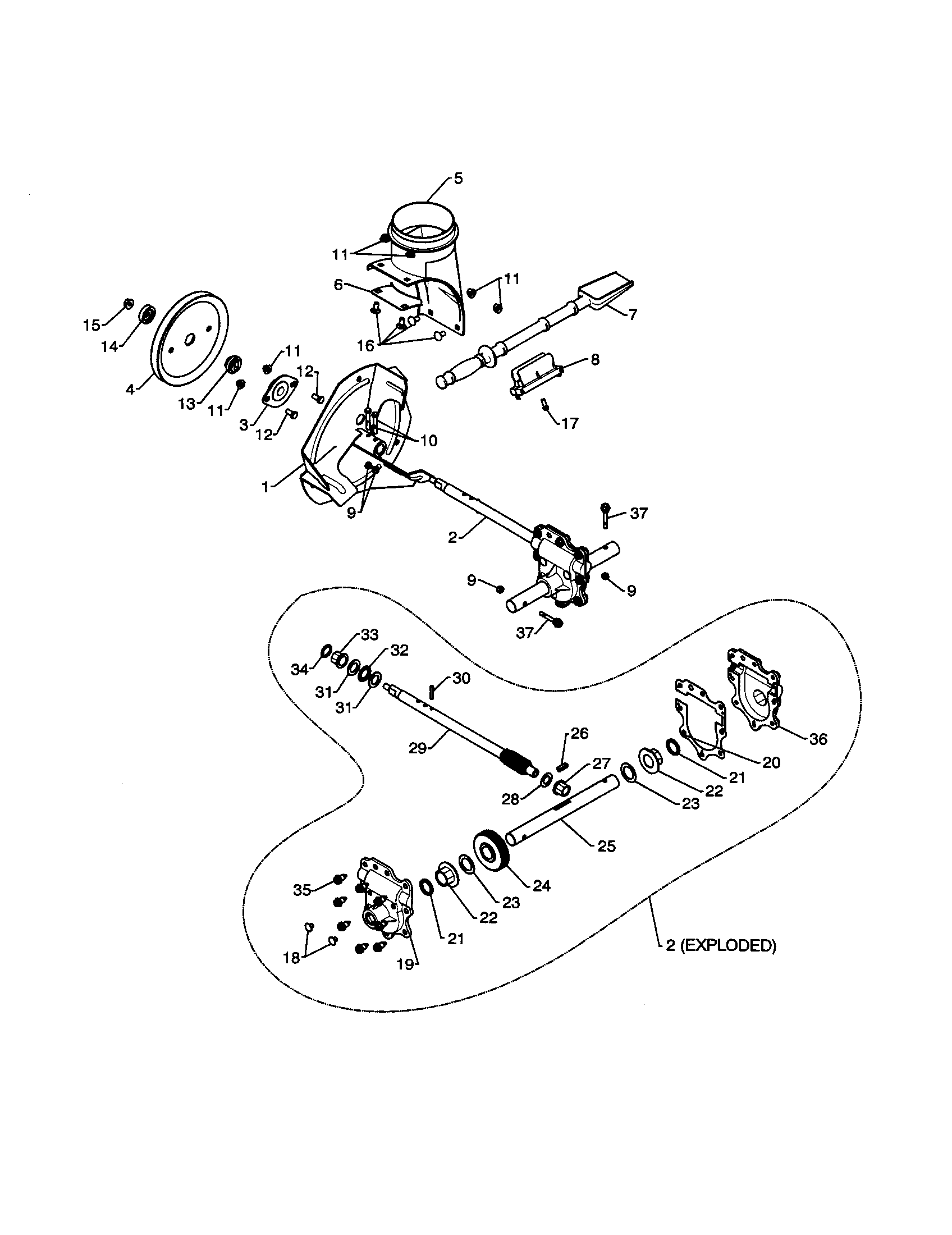 Craftsman 917253572 auger housing/impeller assy diagram