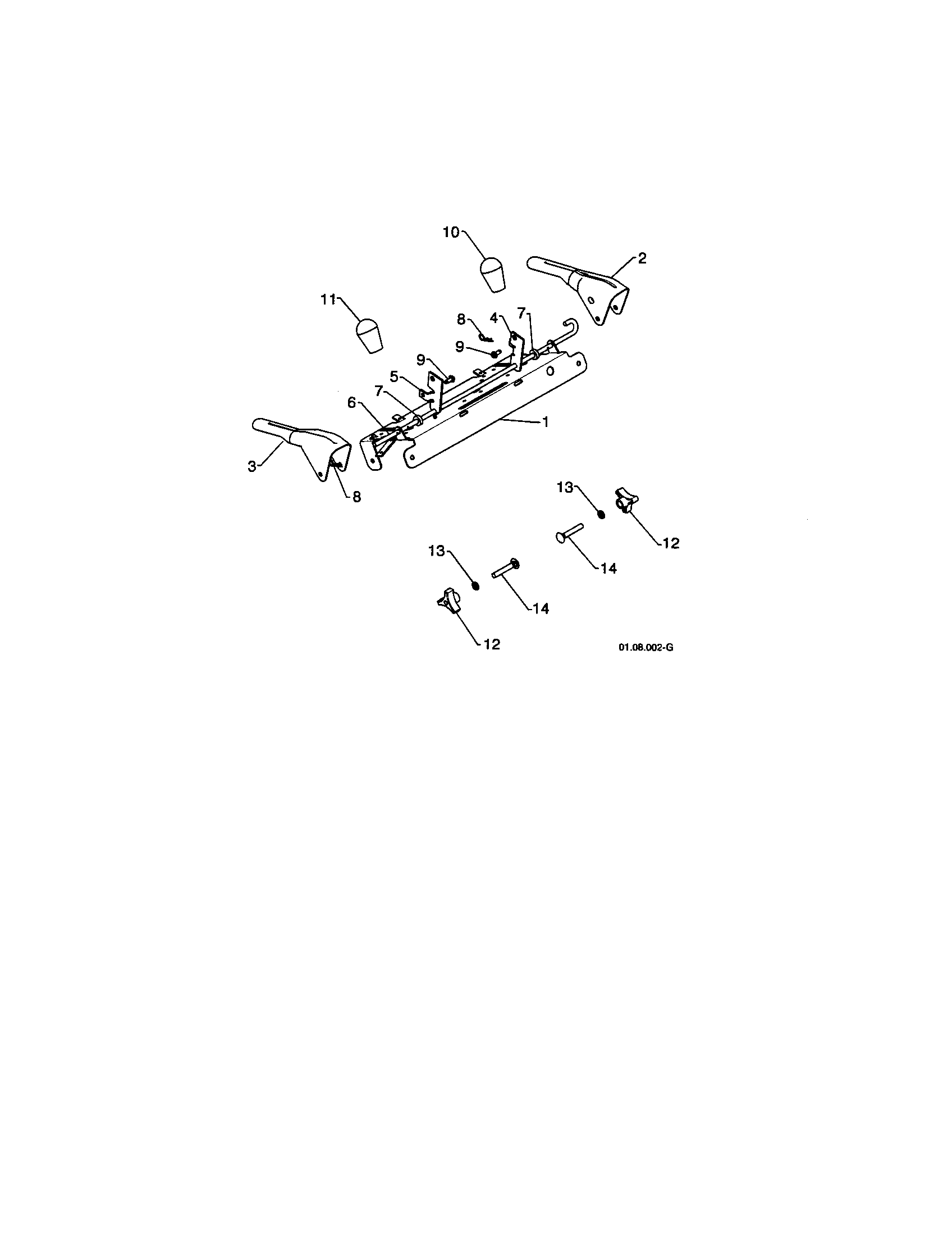 Craftsman 917253572 control lever/traction rod diagram