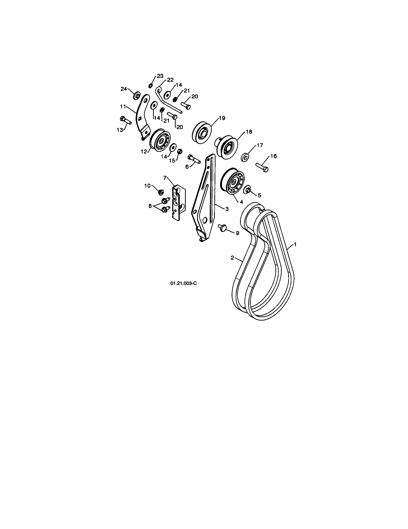 Craftsman 917253572 impeller & traction belts diagram
