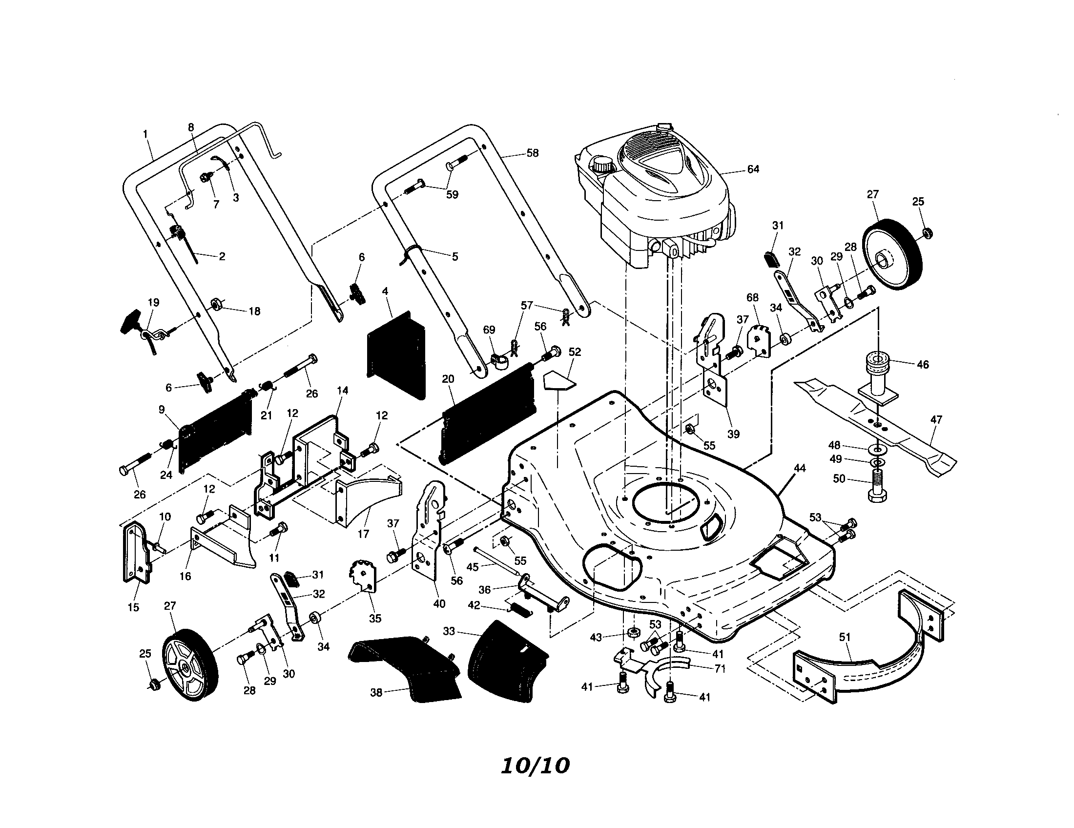Poulan 96142008600 engine/housing/handle diagram