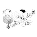 Poulan 96142008600 drive control/gear case/wheels diagram