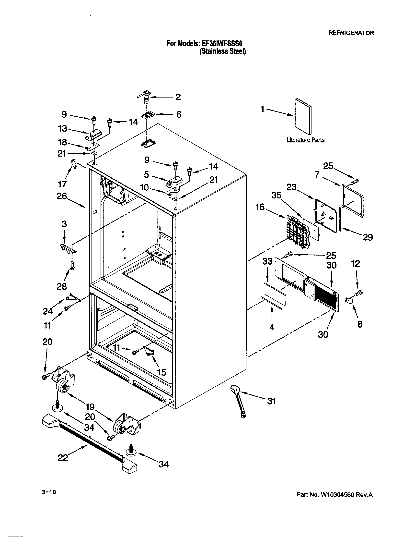 Dacor EF36IWFSSS0 cabinet diagram