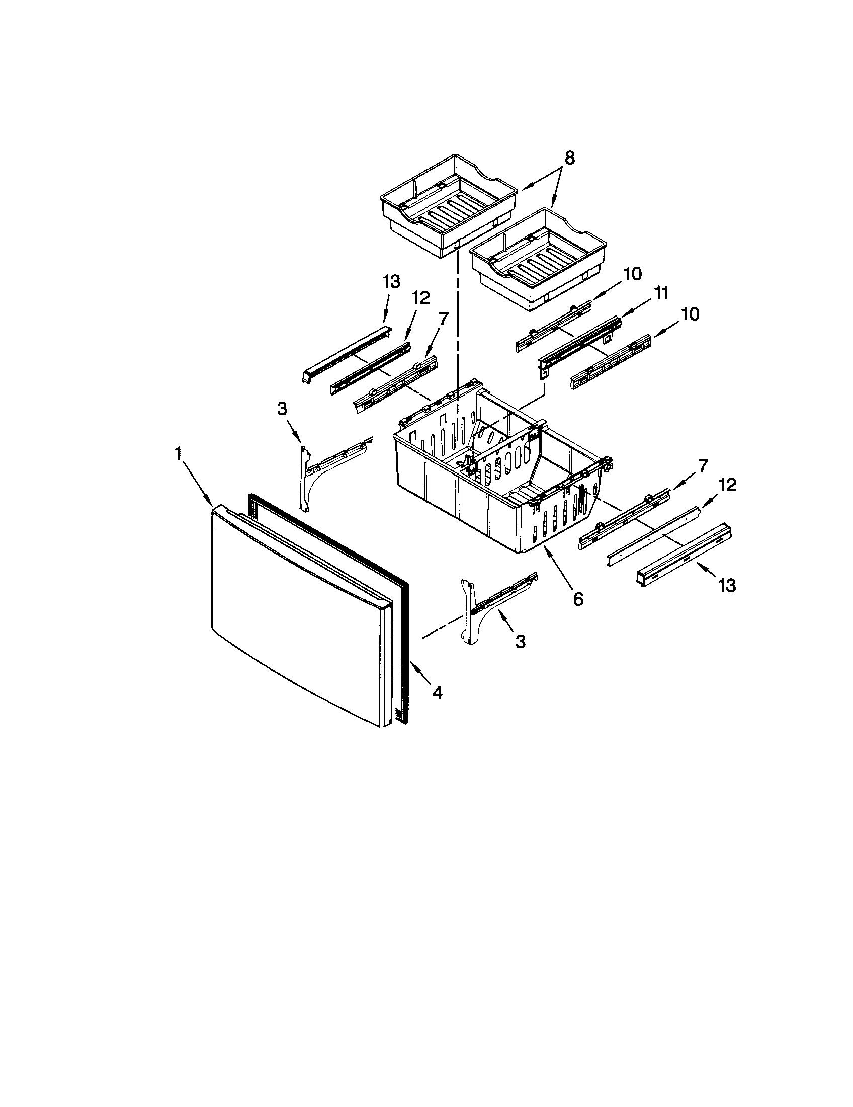 Dacor EF36IWFSSS0 freezer door diagram