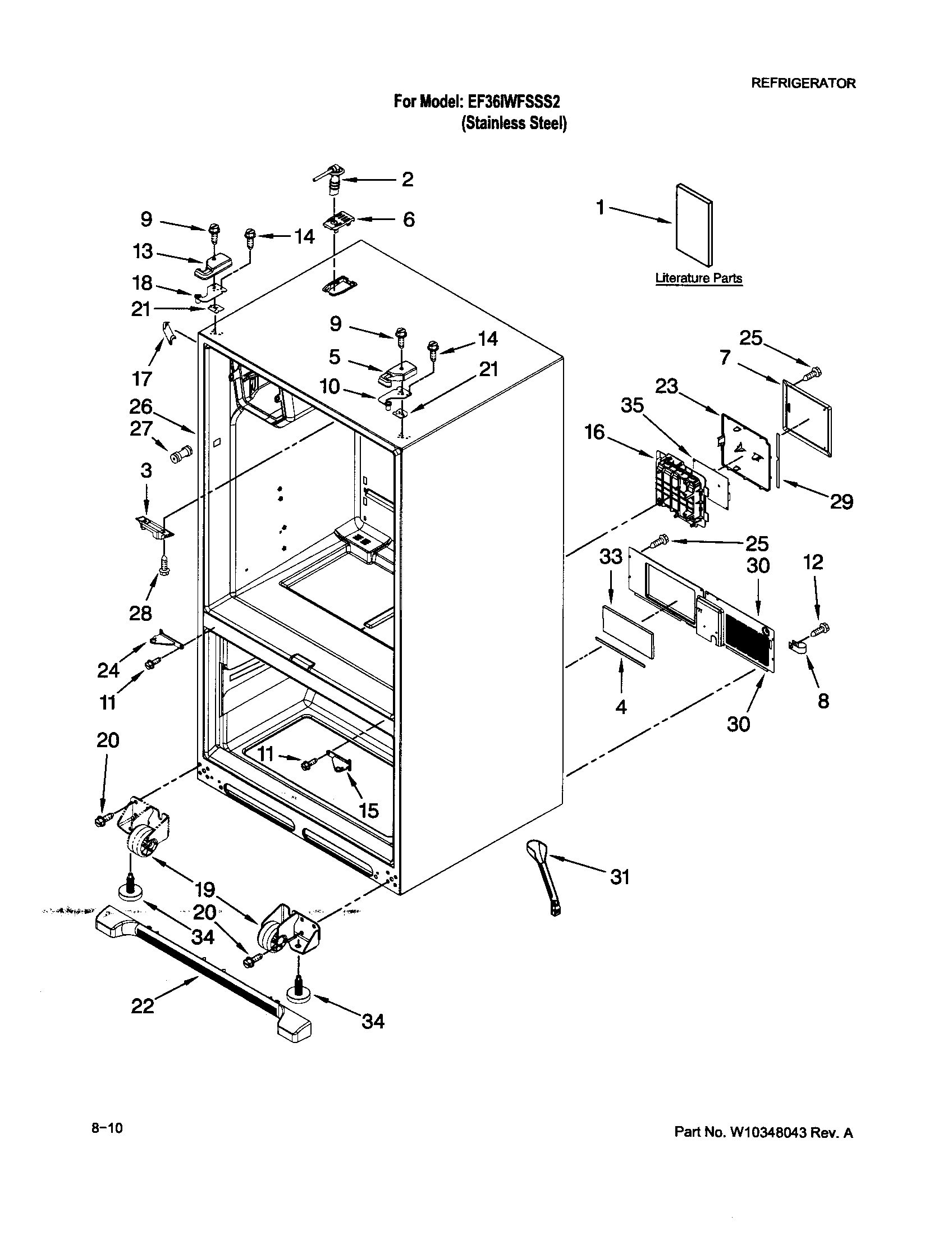Dacor EF36IWFSSS2 cabinet diagram