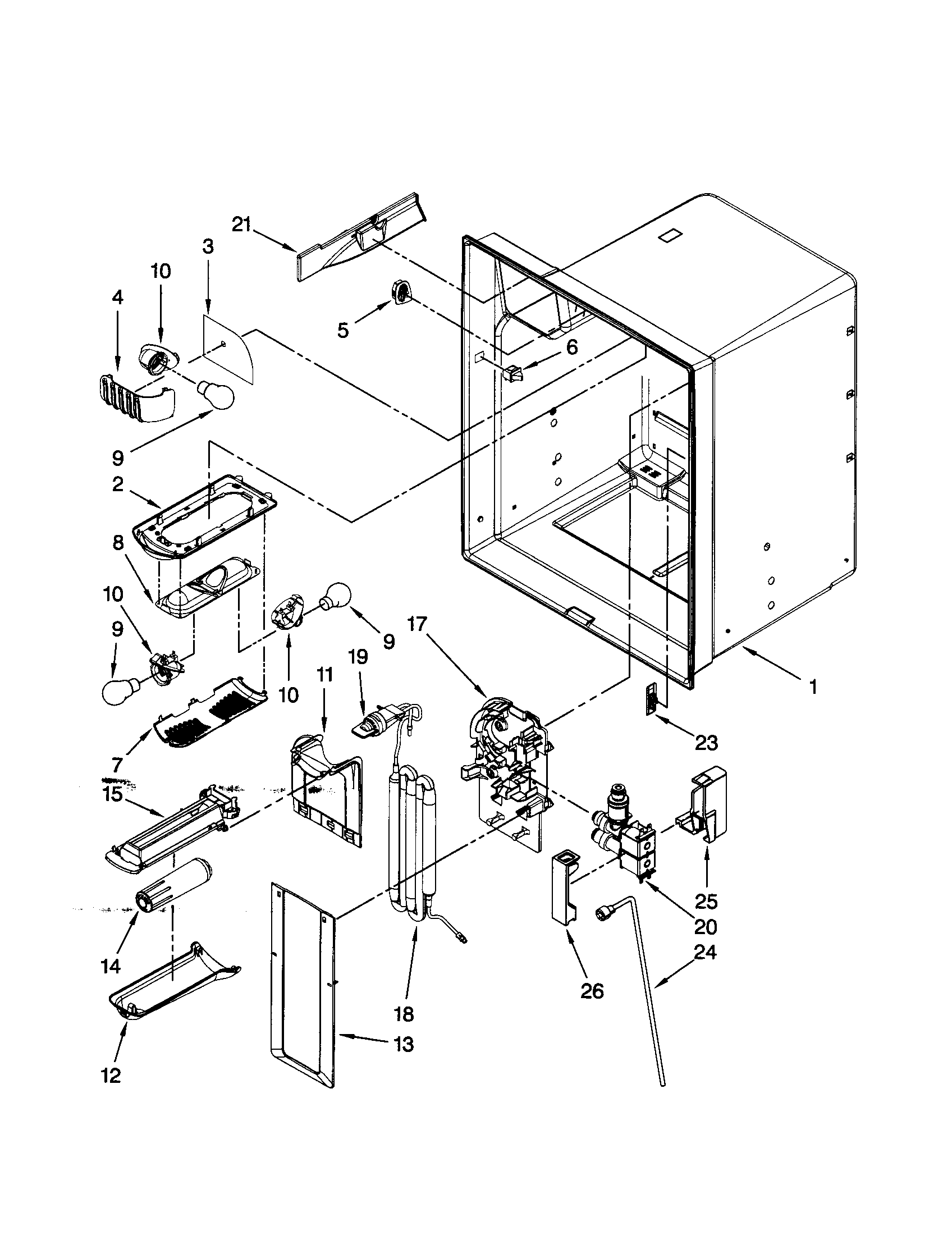 Dacor EF36IWFSSS2 refrigerator liner diagram