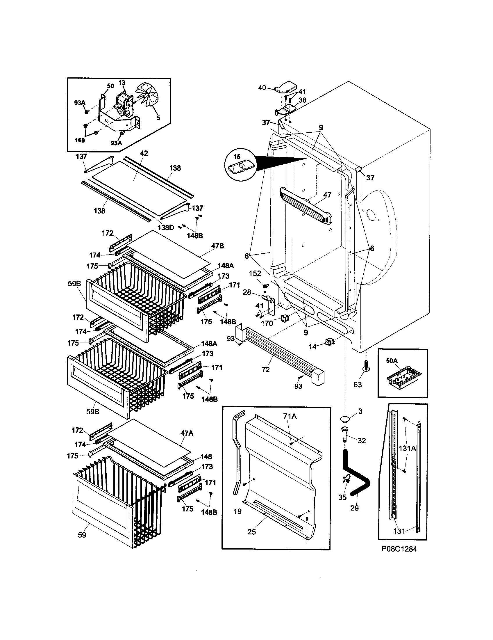 Electrolux EI32AF65JS0 cabinet diagram